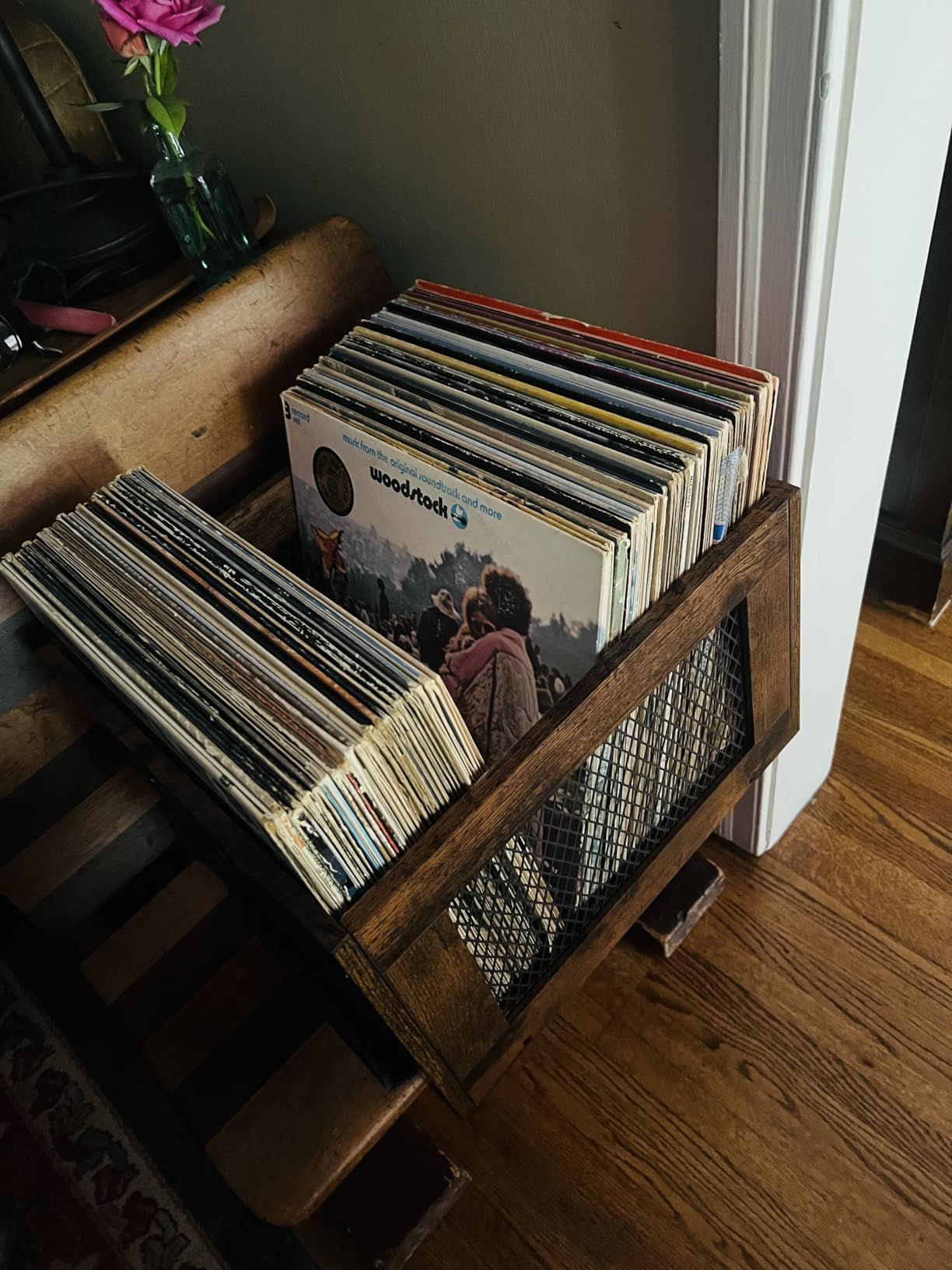 3IngSeagulls Vinyl Record Storage Crate Wooden Record Holder, Classic Cube Record Organizer Storage 100+ Records, Brown Color Vinyl Record Holder for Albums Super Easy to Assemble customer photo 1