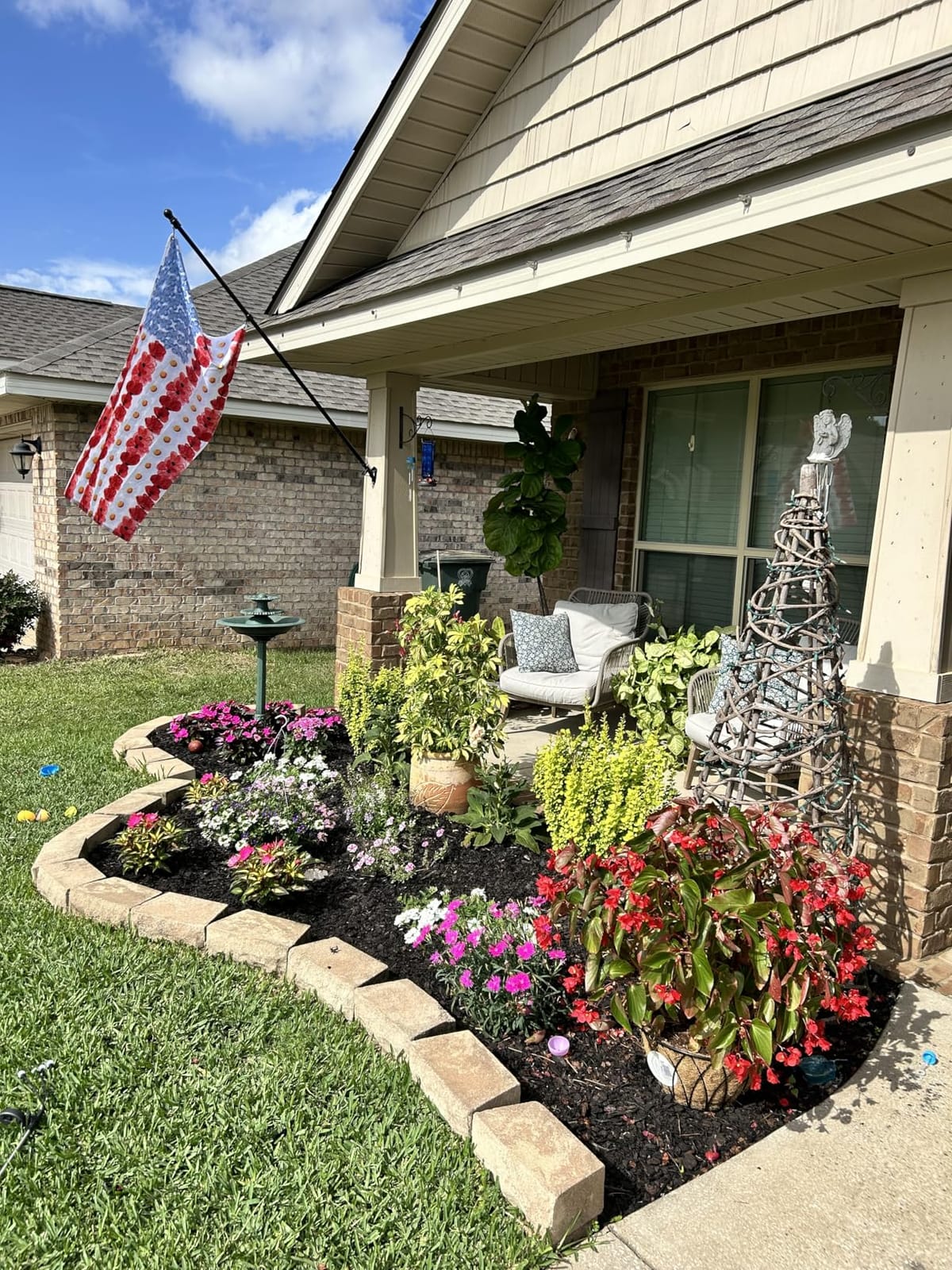 AVOIN colorlife Patriotic Memorial Day American Garden Flag 12x18 Inch | Double Sided, Weather & Fade Resistant, Yard Outdoor Decoration, Featuring Myosotis Poppy design, 4th of July customer photo 1
