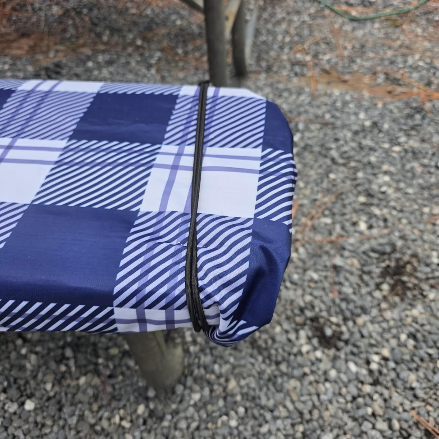 Play Tailor Picnic Table Cover Bench Covers Camping Essentials Tablecloth | Waterproof Vinyl for Outdoor, Windproof Elastic Fitted Edges, RV BBQ Accessories Must Haves, Storage Bag Included customer photo 2
