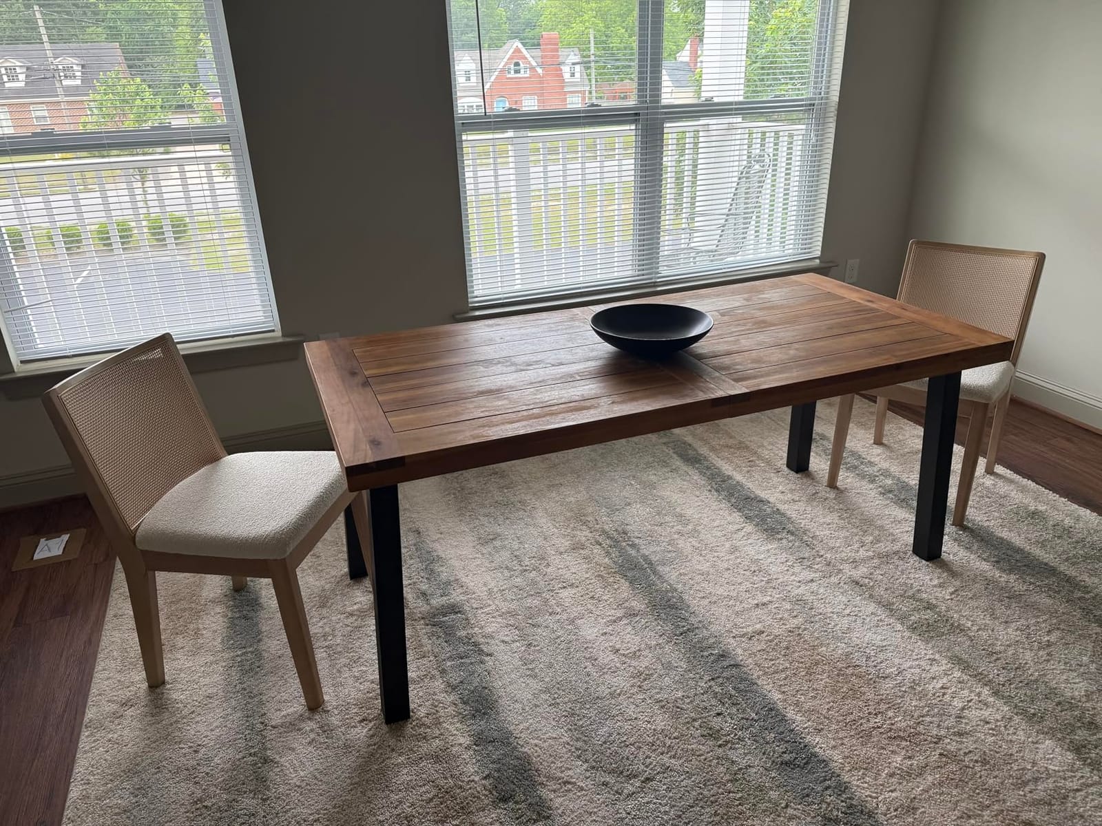 Devoko 6 Person Acacia Wood Dining Table for Kitchen,Natural | Farmhouse Kitchen Table for 6 for Indoor Outdoor Mesa De Comedor customer photo 1