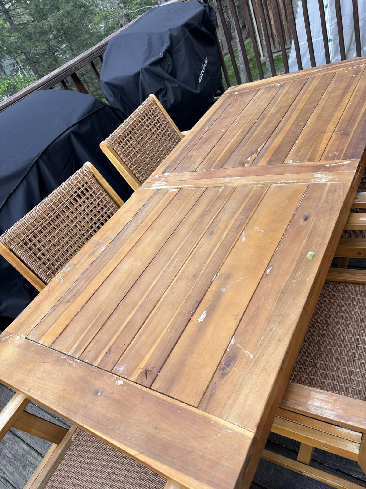 Devoko 6 Person Acacia Wood Dining Table for Kitchen,Natural | Farmhouse Kitchen Table for 6 for Indoor Outdoor Mesa De Comedor customer photo 2