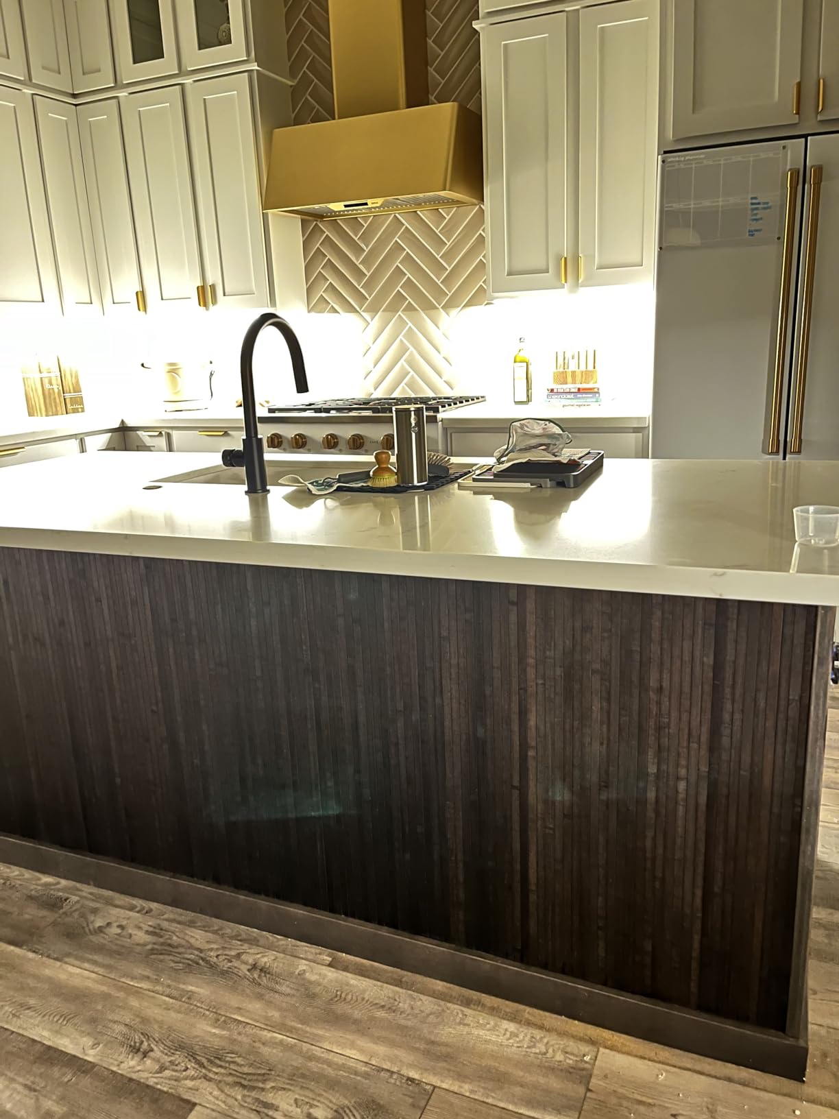 amaZulu Natural Bamboo Wall Panels 4x8 - Caramel Tambor Cladding, Flexible Accent Wall, Wainscoting & Ceiling Tile, Mesh-Backed, 32 sq ft, Indoor Use customer photo 1
