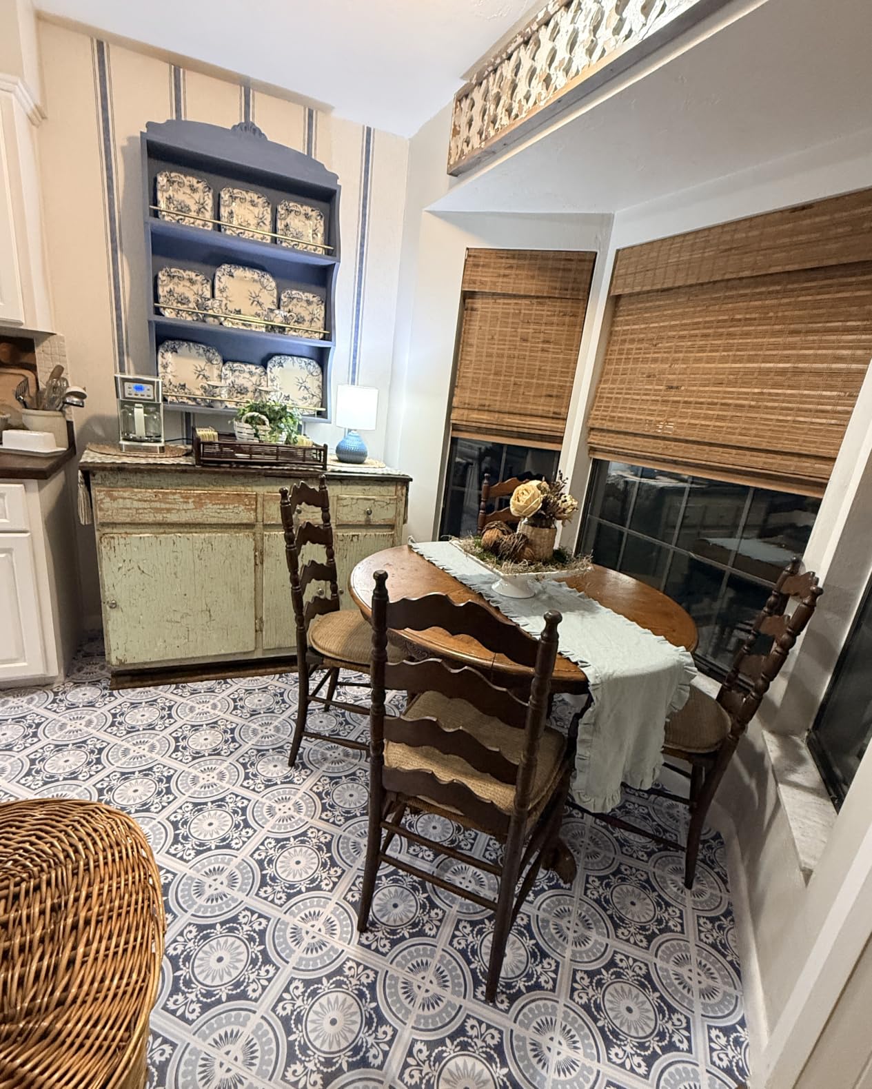 FloorPops 12-in by 12-in Blue Ezra Vinyl Peel & Stick Floor Tiles (10 Tiles), (10 sq.ft./Carton) customer photo 2