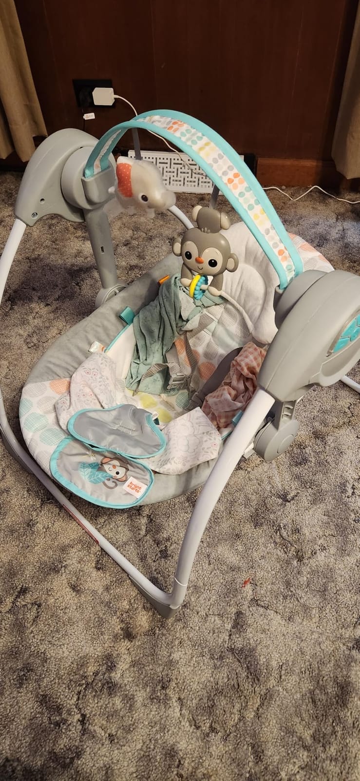 Bright Starts Playful Paradise Portable Compact Automatic Baby Swing with Music, Unisex, Newborn+ customer photo 2