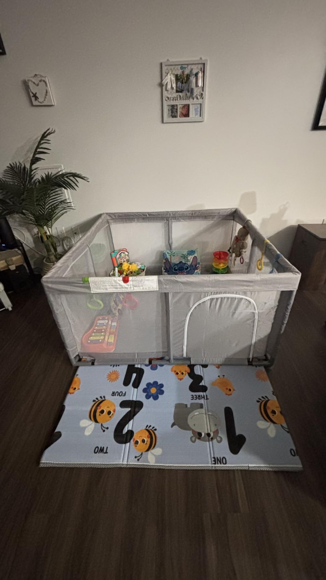 Hiaksedt Baby Playpen 50x50 Inch, Play Pens for Babies and Toddlers | Baby Fence for Indoor & Outdoor, Sturdy Safety Play Yard with Soft Breathable Mesh, Anti-Fall, Grey customer photo 2