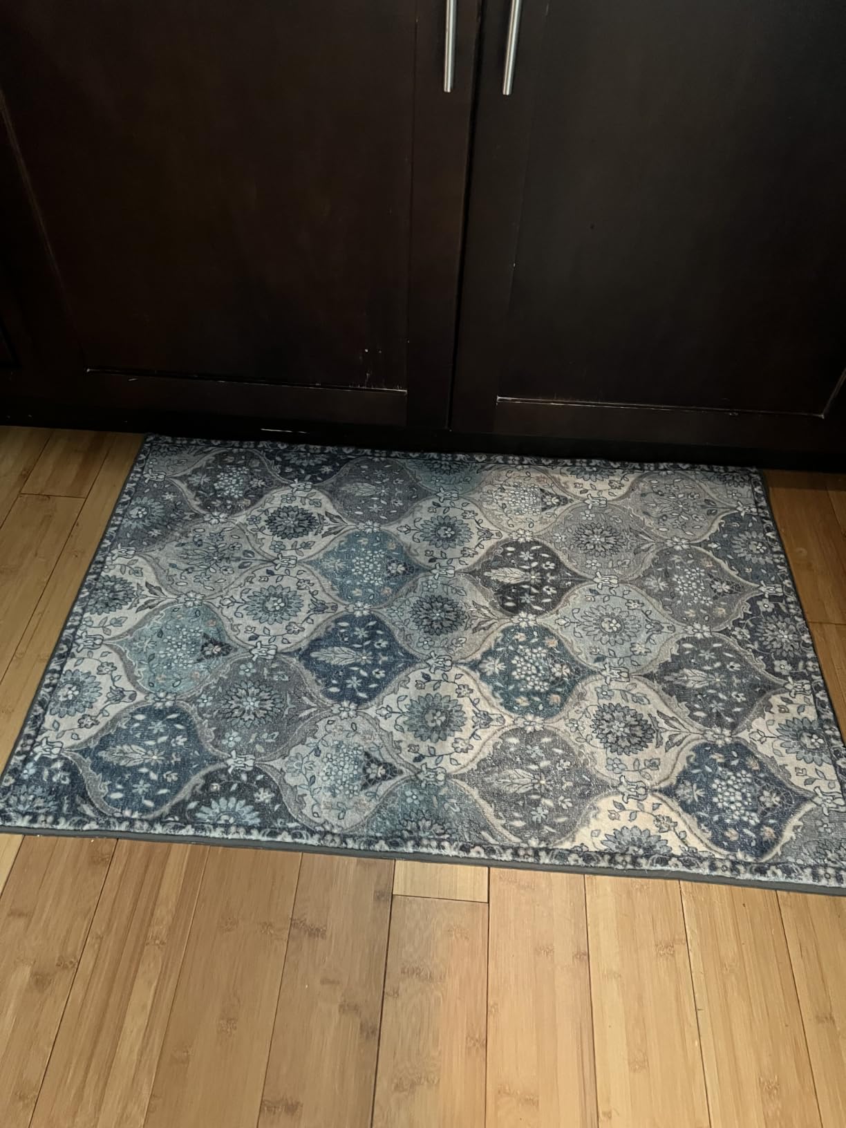 Lahome Kitchen Rugs Non Slip Washable Rugs for Entryway, 2x4 Rug Non-Slip Moroccan Trellis Ultra-Thin Indoor Door Mat Small Carpet for Bathroom Bedroom Entry Elise, Cream/Multi customer photo 2