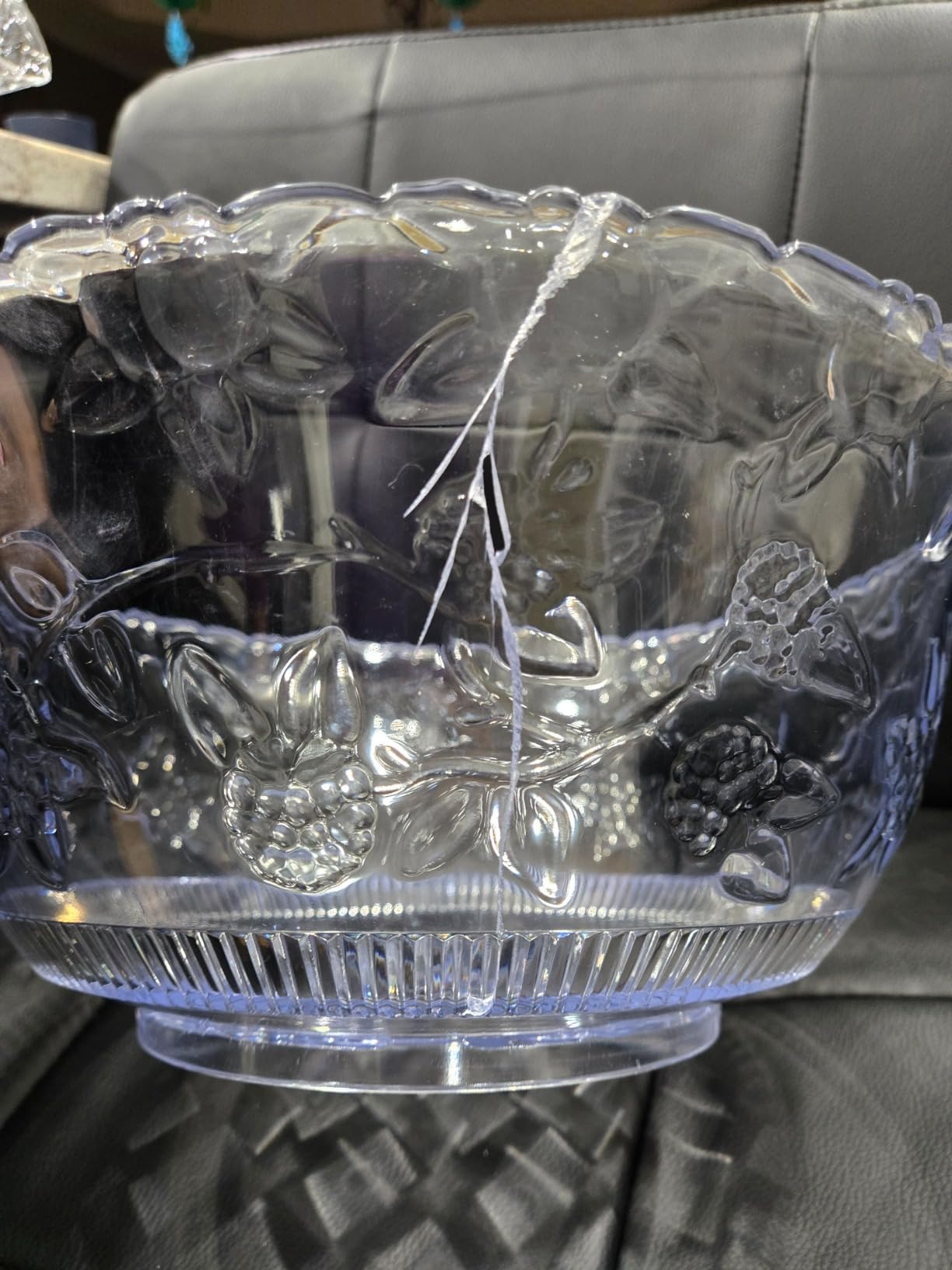 S.G Premium Quality Plastic Punch Bowl with Ladle - 2 Gallon Punch Bowl with Ladle - Embroidered Design 8 Quart large Serving Bowl with 5 oz Plastic Serving Ladle/Spoon for Parties, Holidays, and more customer photo 2