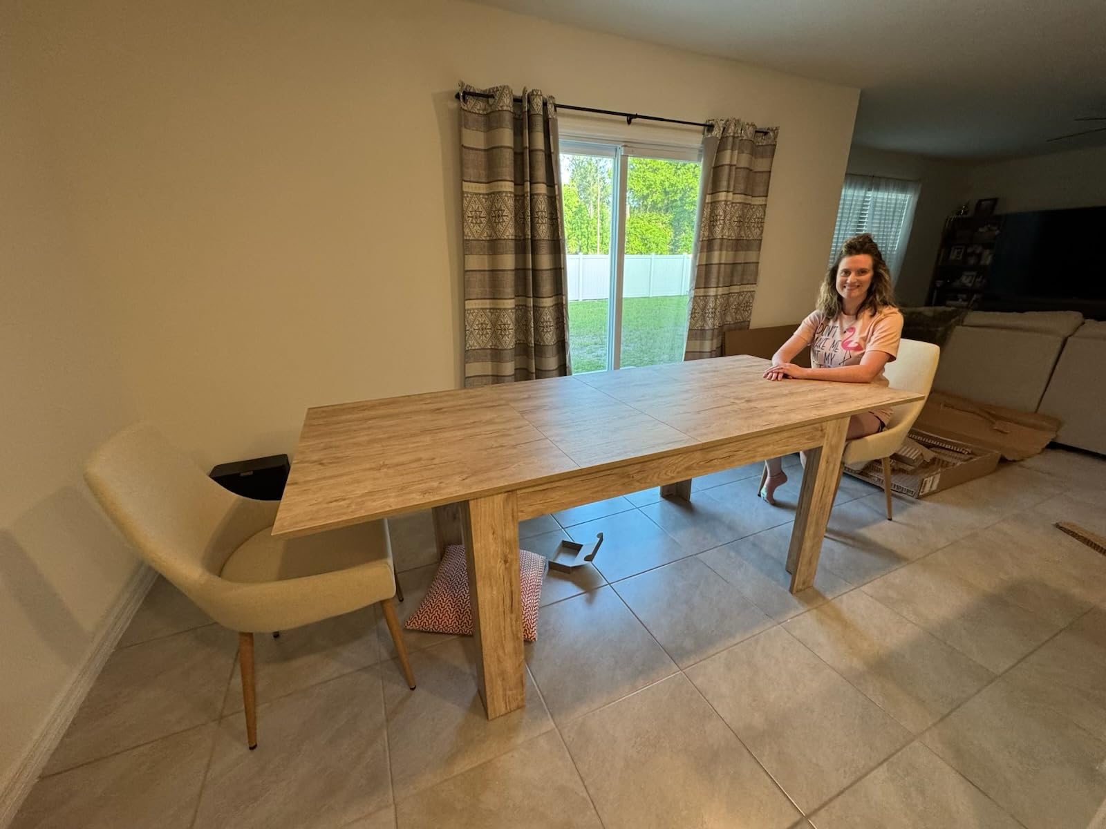 Mobili Fiver, Easy, Extendable Dining Table, 55.1(86.6) x35.4 in, Rustic Oak, for 6-8 People, Expandable Dining Table for Kitchen, Italian Furniture customer photo 1
