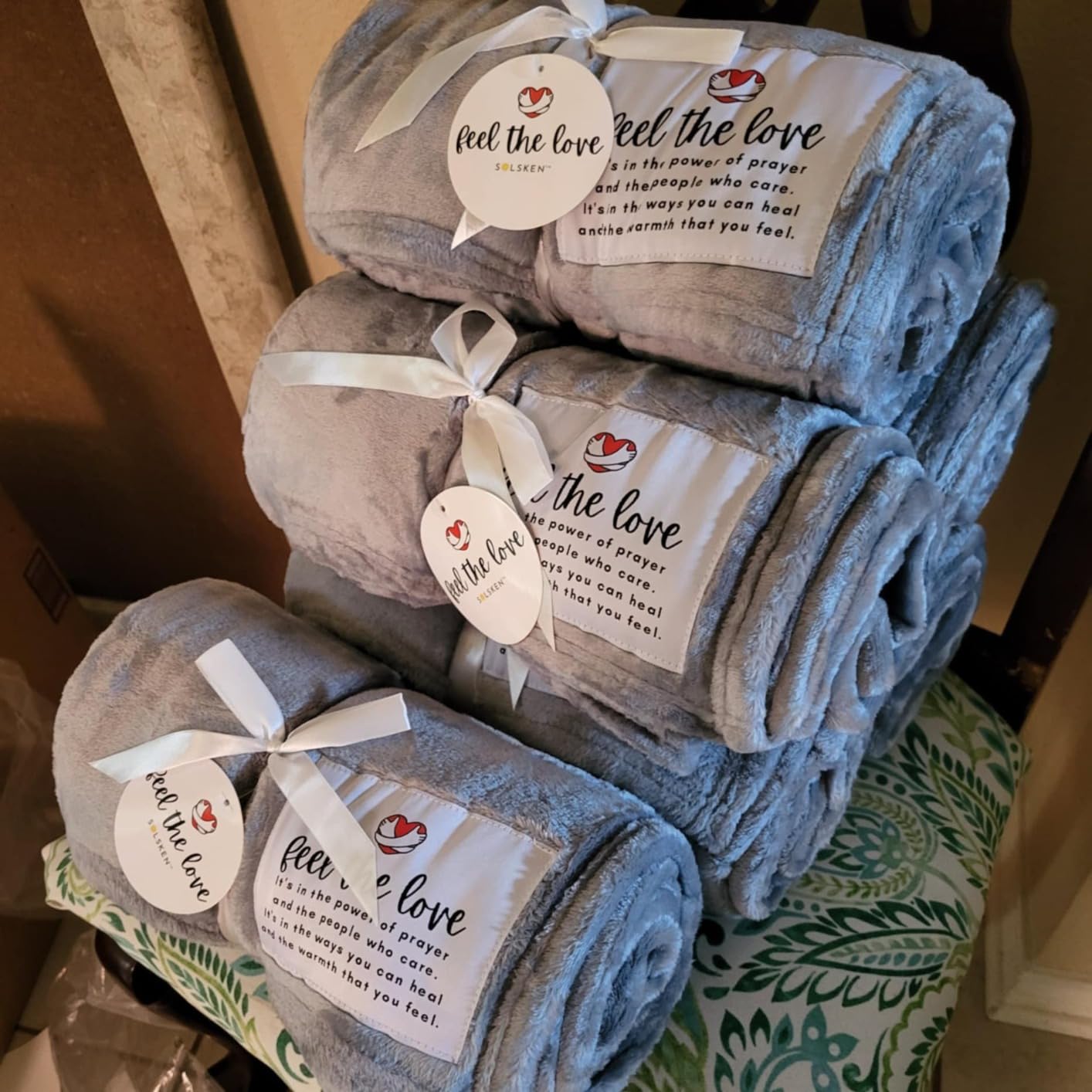 Get Well Blanket - Healing Blanket - Inspirational Blankets for Women/Men - Get Well Soon Gifts - Warm Hugs - Soft Fleece Throw Blanket - Strength - Healing Thoughts (Gray Fleece 50x65) customer photo 1
