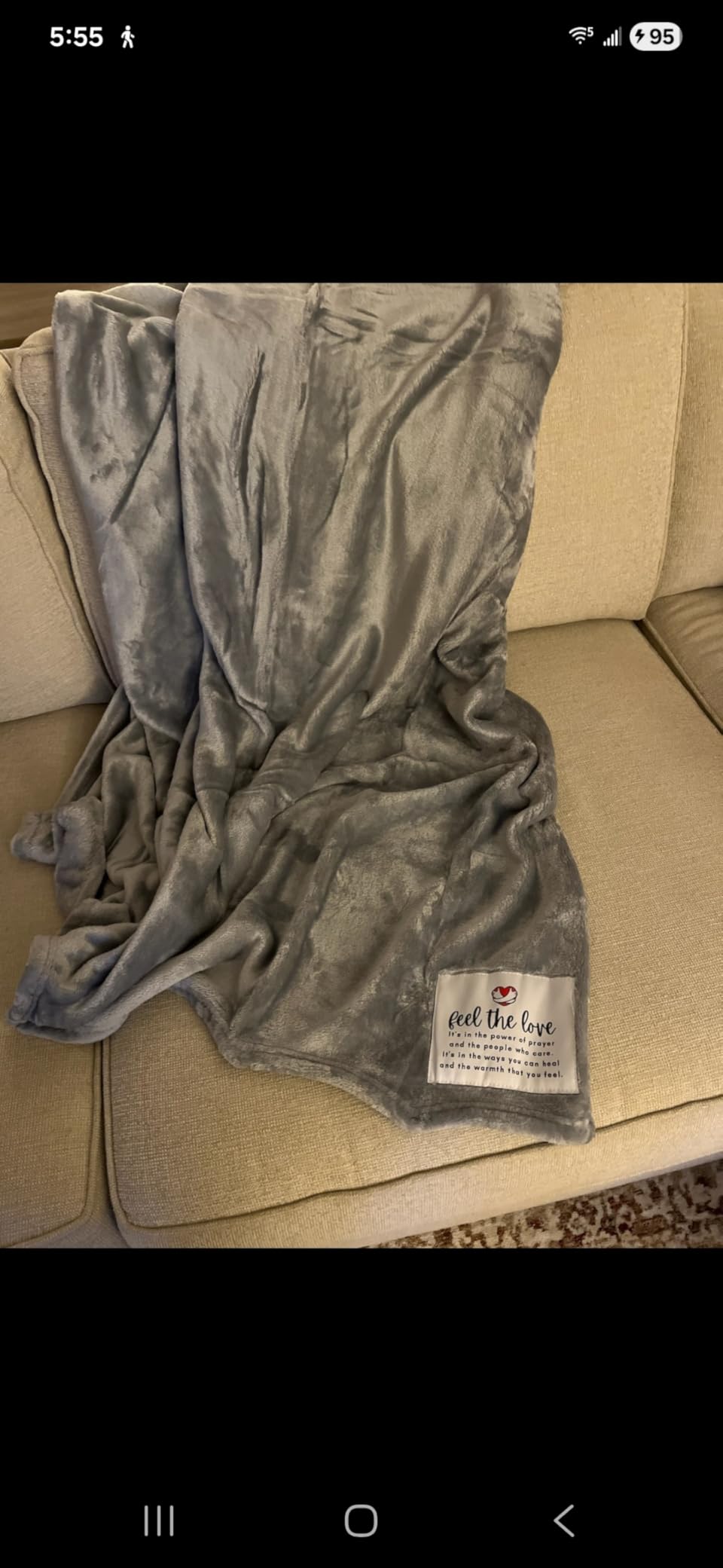 Get Well Blanket - Healing Blanket - Inspirational Blankets for Women/Men - Get Well Soon Gifts - Warm Hugs - Soft Fleece Throw Blanket - Strength - Healing Thoughts (Gray Fleece 50x65) customer photo 2