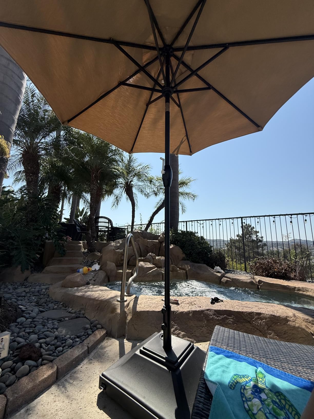 Best Choice Products Fillable Mobile Umbrella Base, Heavy Duty Base, Square Tiered Market Stand for Patio, Deck, Outdoor w/ 4 Wheels, 2 Locks, 2 Knobs, 120lb Capacity - Black customer photo 1