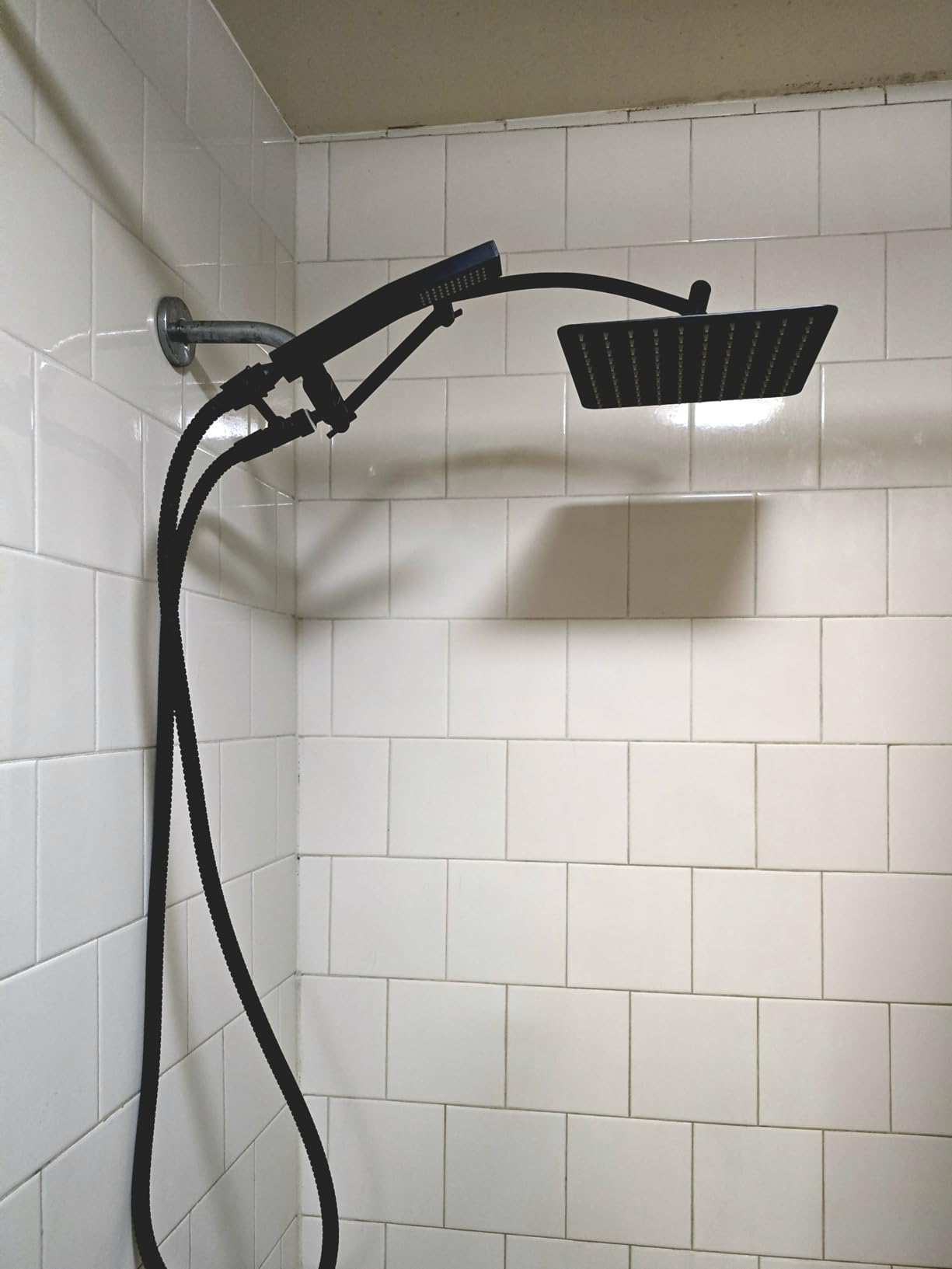 Hibbent All Metal CUPC Certified 10'' Rainfall Shower Head, Dual Shower Head Combo, High Pressure Handheld 4 Sprays Shower Wand, 16'' Adjustable Extension Arm, 71'' Hose, Shower Holder, Matte Black customer photo 1