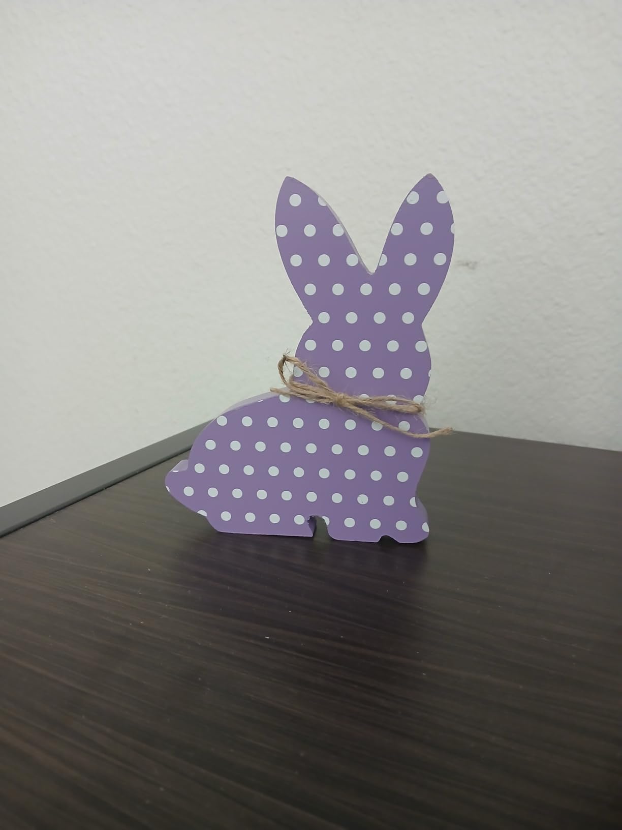 4Pcs Easter Bunny Decorations, Wooden Rabbit Shaped Tabletop Centerpieces Table Signs with Rope Farmhouse Spring Easter Decor for Home Office Dining Room customer photo 2