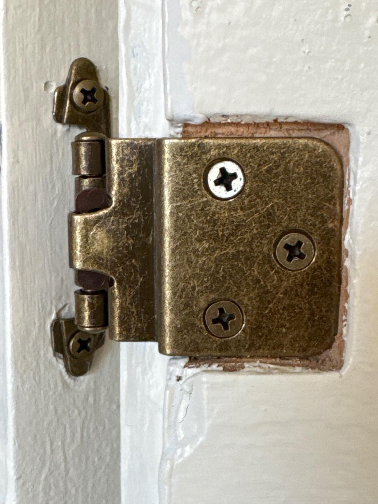 Antique Brass Kitchen Cabinet Hinges, 1/2