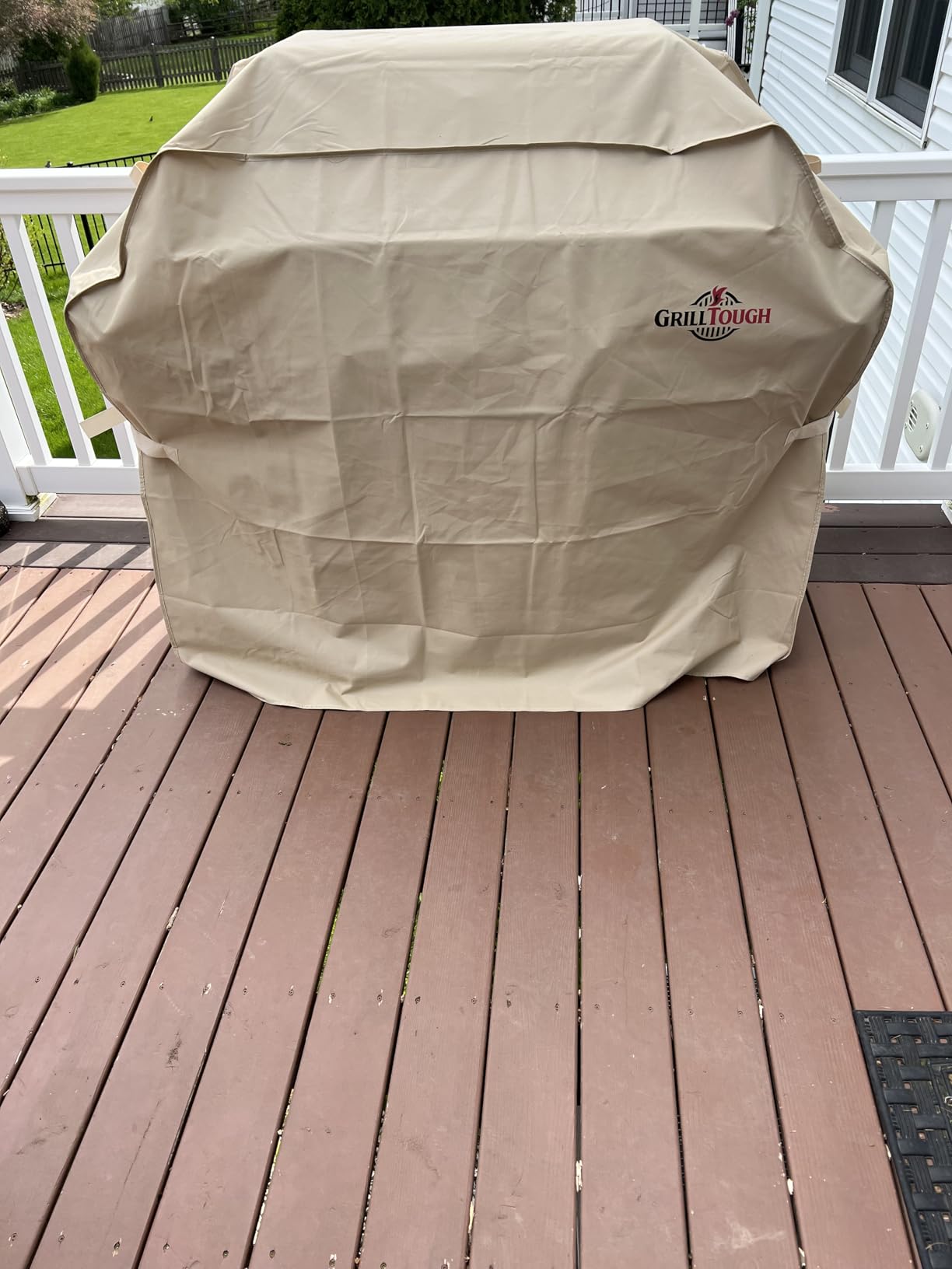 GrillTough Heavy Duty BBQ Grill Cover for Outdoor Grill, 58 Inch, Black | Waterproof, Rip-Proof Fabric, Weather & UV Resistant, Fade Resistant, Adjustable Straps, Secure Fit for Outdoor Grills customer photo 2