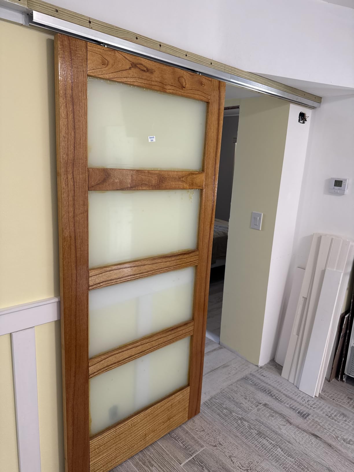 FINOSEN 5FT Commercial Grade Sliding Pocket Door Hardware Track Kit, Top Mount, Heavy Duty, Smoothly and Quiet, Easy to Install, Aluminum (Door is not Included) customer photo 2