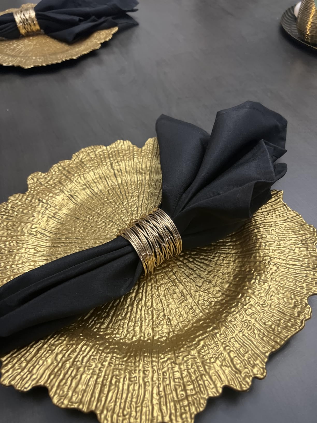 Twisted Wire Mesh Napkin Rings Holders Décor Dinner Party Wedding Christmas Gathering (Gold 12pcs) customer photo 2