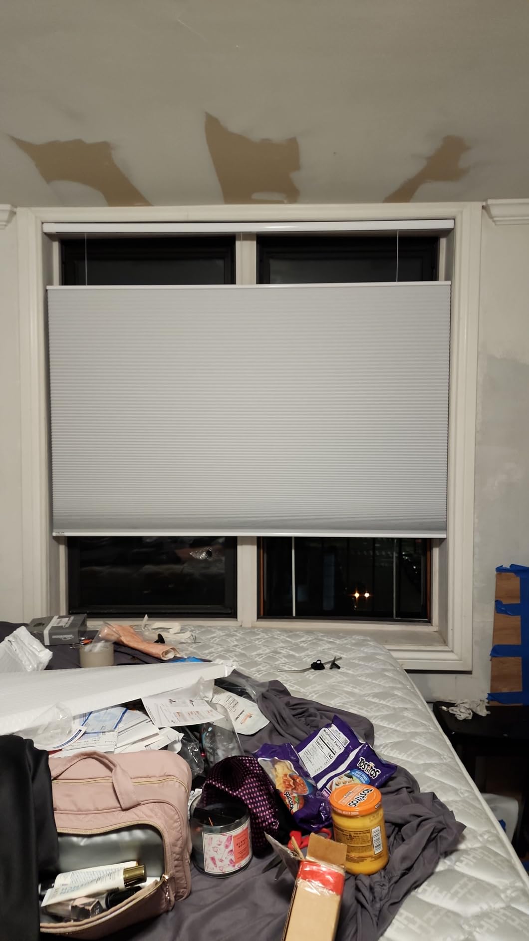 MiLin No Drill Top Down Bottom Up Cellular Shades Cordless No Tools Blinds | Windows Shades for Indoor Windows Thermal Insulation Honeycomb Blinds Easy to Install - 100% Blackout White customer photo 2