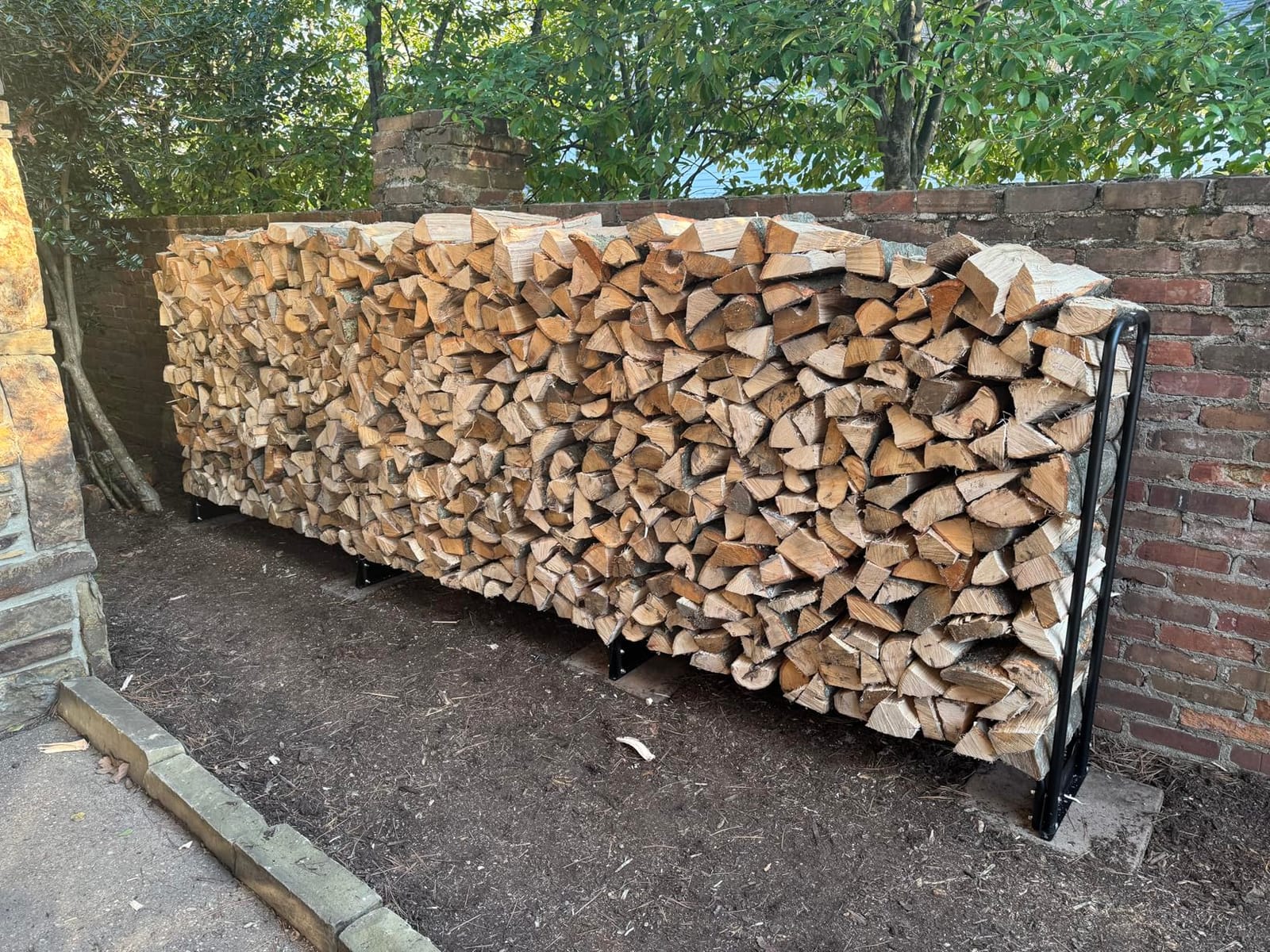 VEVOR 12.7FT Outdoor Firewood Rack with Cover, Firewood Holder for 3/4 Cord | Heavy Duty Wood Storage for Porches Gardens Patios Yards customer photo 1