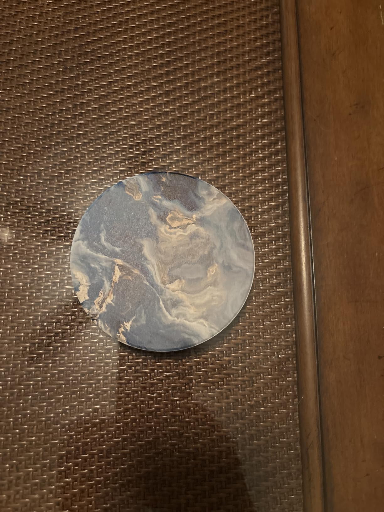 Set of 6 Abstract Blue Marble Coasters with Holder, Absorbent Ceramic Coasters for Drinks, Coasters with Cork Backing for Table Protection, Housewarming Gifts for New Home customer photo 2