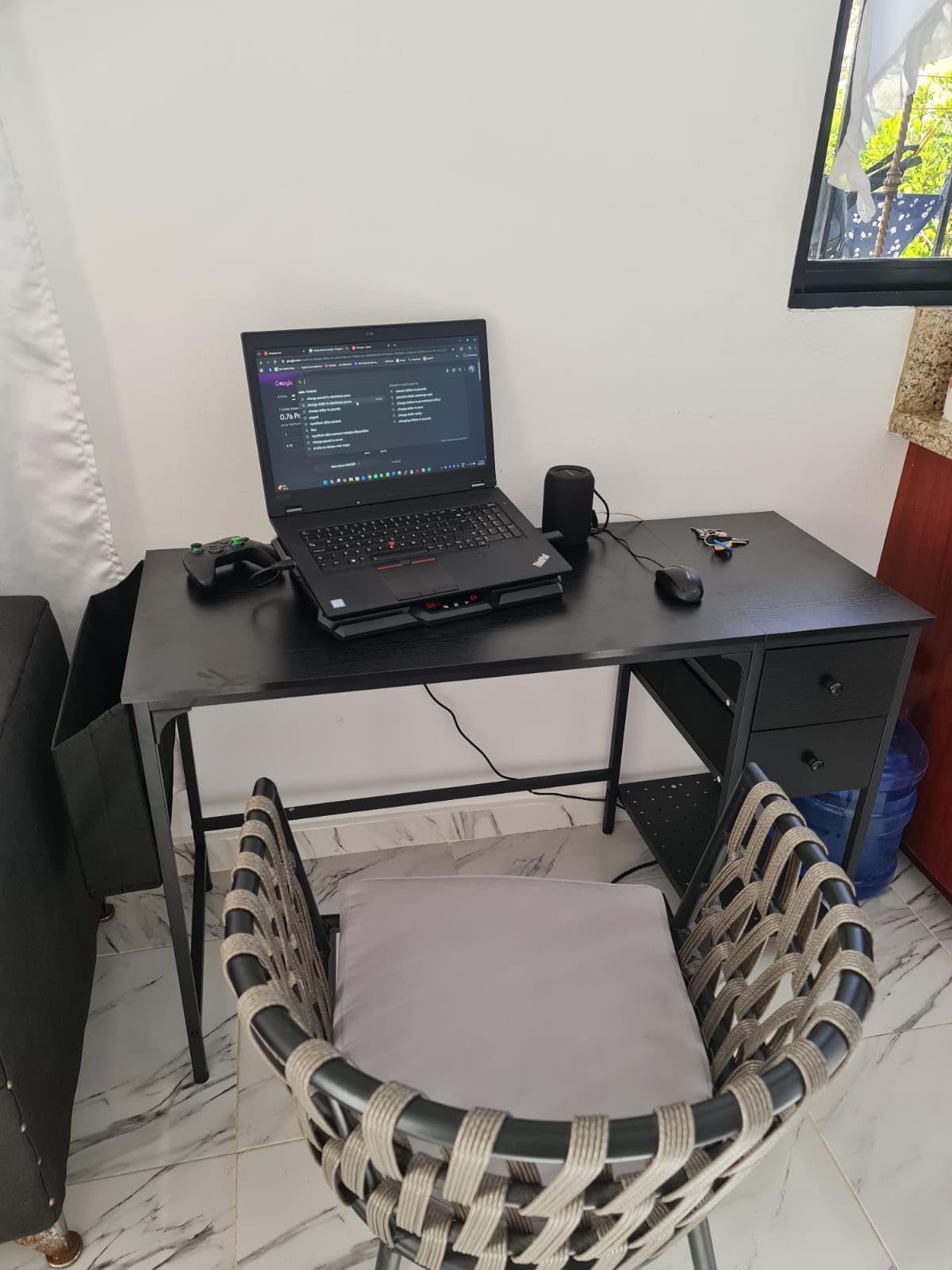 Lufeiya White Small Desk with Drawers - 40 Inch Computer Desk for Small Space Home Office, Modern Simple Study Writing Table PC Desks customer photo 2