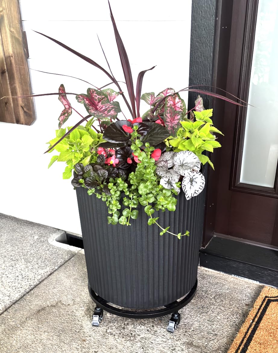 Veradek Mason Series Demi Planter - Large Round Planter for Indoor or Outdoor Patio/Balcony, Made from Plastic & Concrete with Drainage Holes, Modern Décor for Flowers, Trees, Tall Plants customer photo 2