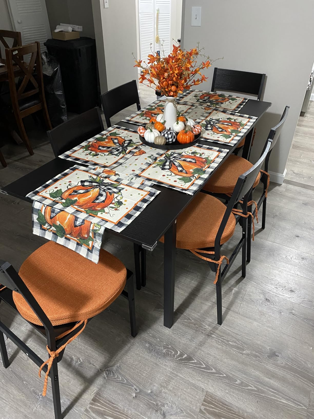 Artoid Mode 210 GSM Fall Table Runner Home Party Decor 13x72 Inch | Pumpkin Bow Buffalo Plaid, Seasonal Kitchen Dining Table Decoration customer photo 2