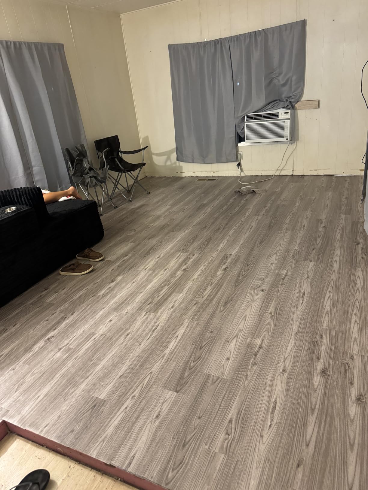 Lareko Peel and Stick Floor Tile, Self Adhesive Vinyl Wood Plank Flooring | Natural Gray, 36PCS-54 Sq.Ft, Waterproof, No Residue, Removable & Easy to Install for Bathroom, Living Room, Bedroom customer photo 2