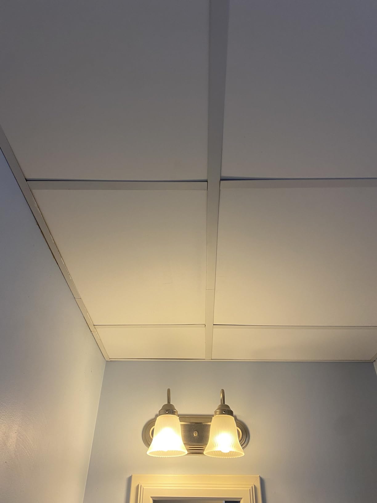 PVC Drop Ceiling Tiles 2x2 ft - Waterproof, Fire-Rated, High-Grade PVC, Easy Lay-in Installation for 15/16