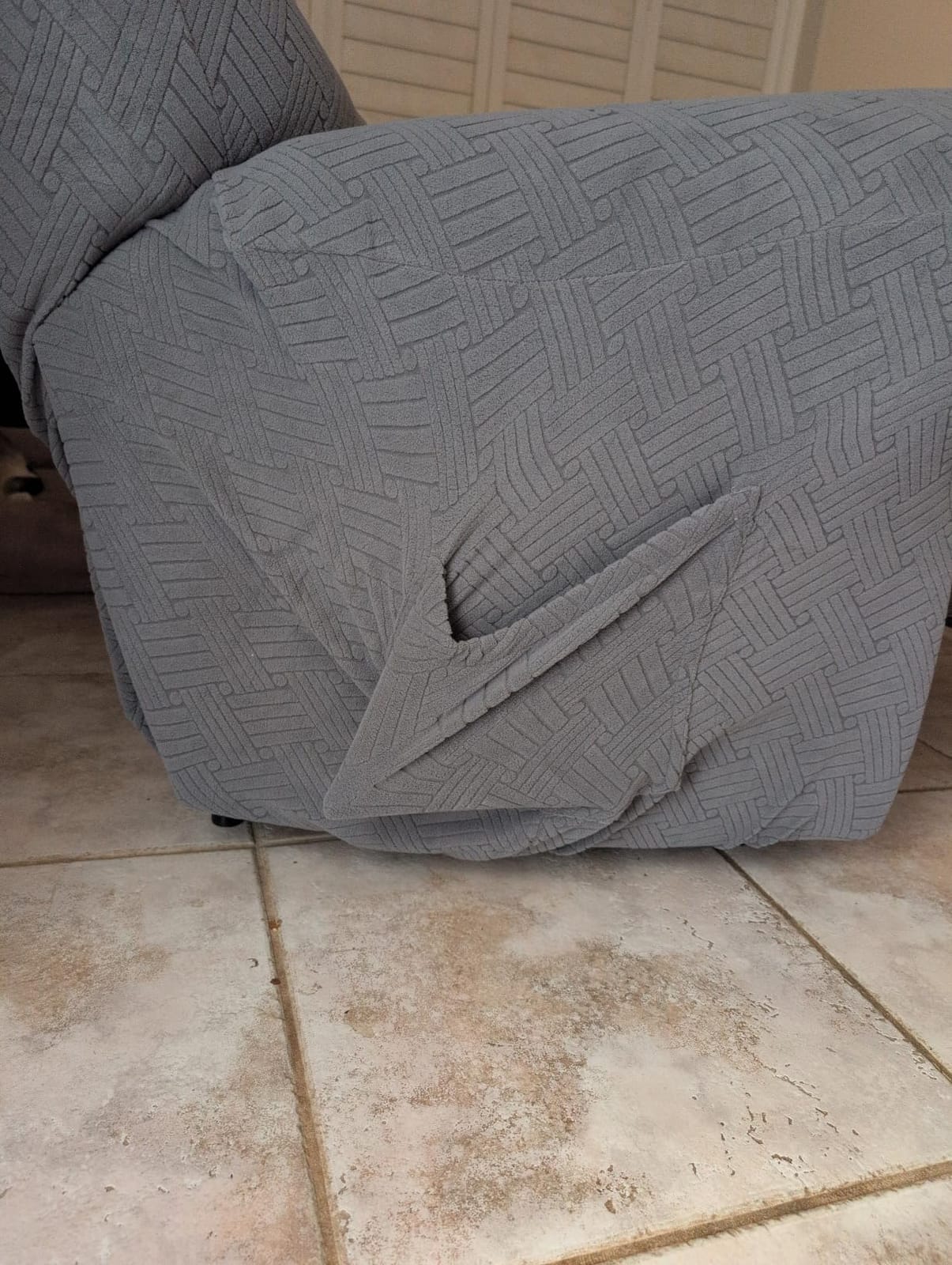 KinCam Recliner Chair Covers, Stretch Reclining Cover, Dark Gray | 1 Seat Jacquard Soft Recliner Slipcovers, Washable Recliner Couch Covers, Furniture Protector Covers with Pocket for Pet Kid customer photo 1