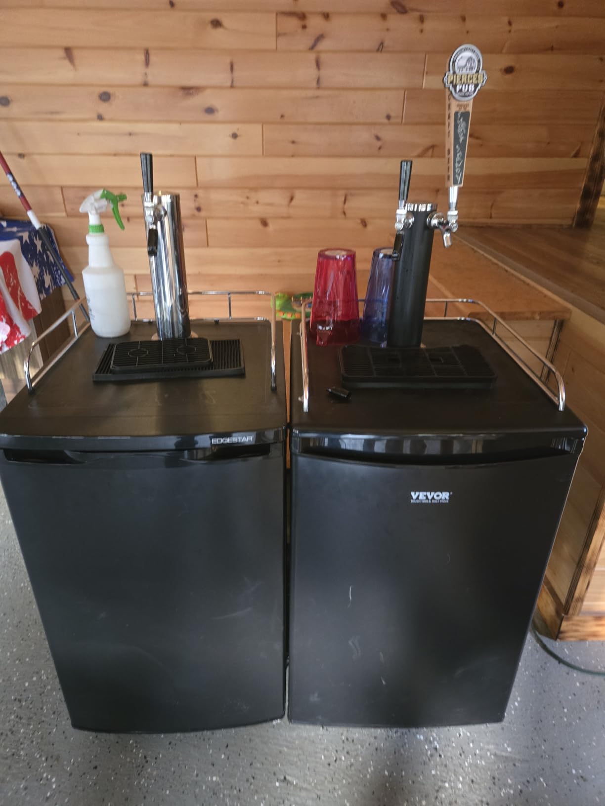 VEVOR Beer Kegerator, Dual Tap Commercial Draft Beer Dispenser for D system, Full Size Keg Refrigerator with 5lbs CO2 Tank, Black customer photo 1