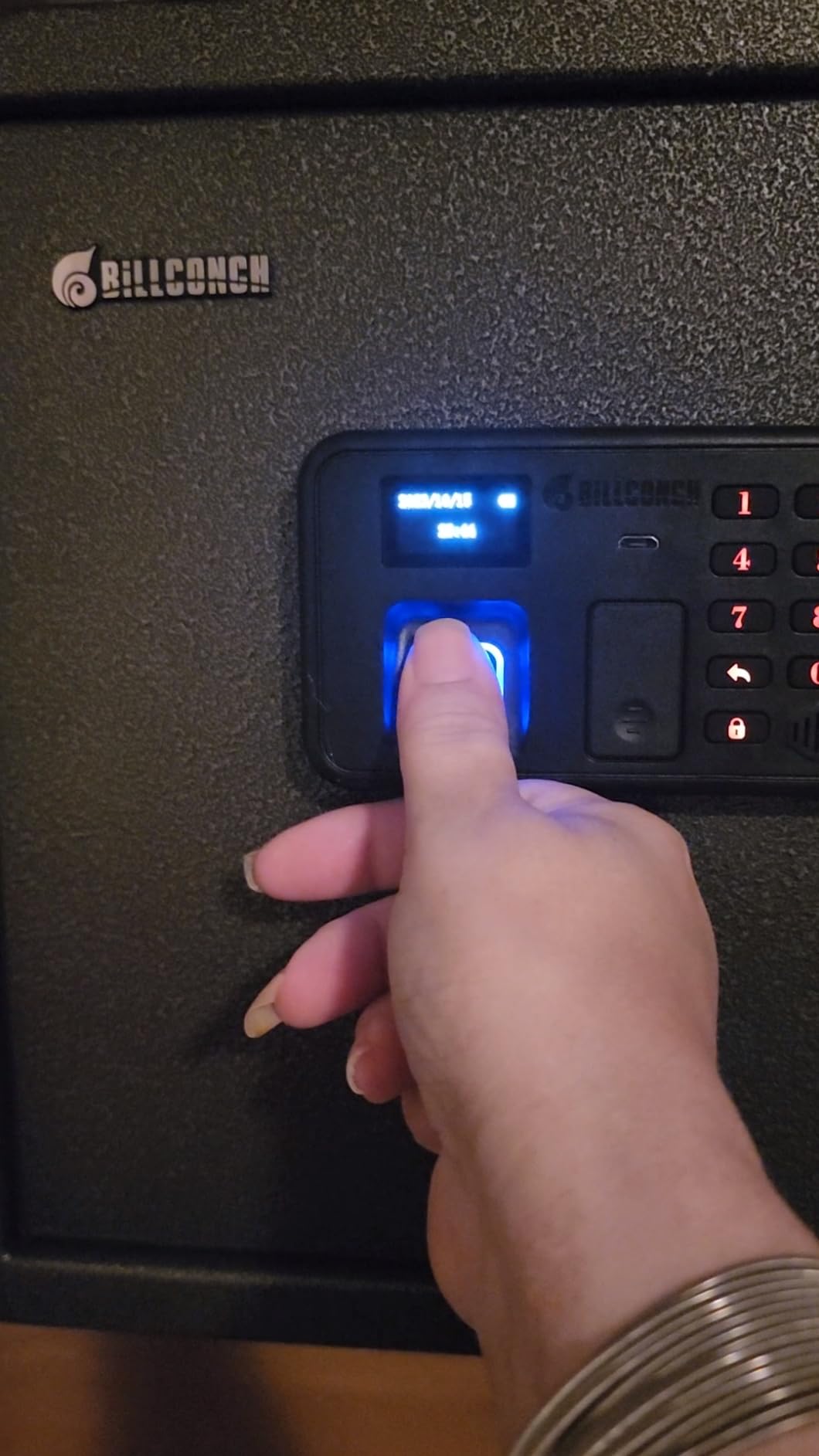 Billconch Smart Gun Safe for Multiple Pistols - Automatic Lock Safe Box | Biometric Handgun Safe for Money Valuables with LCD Display/Voice Guide, Quick Access Unlock with Fingerprint/Keypad/Key/App customer photo 2