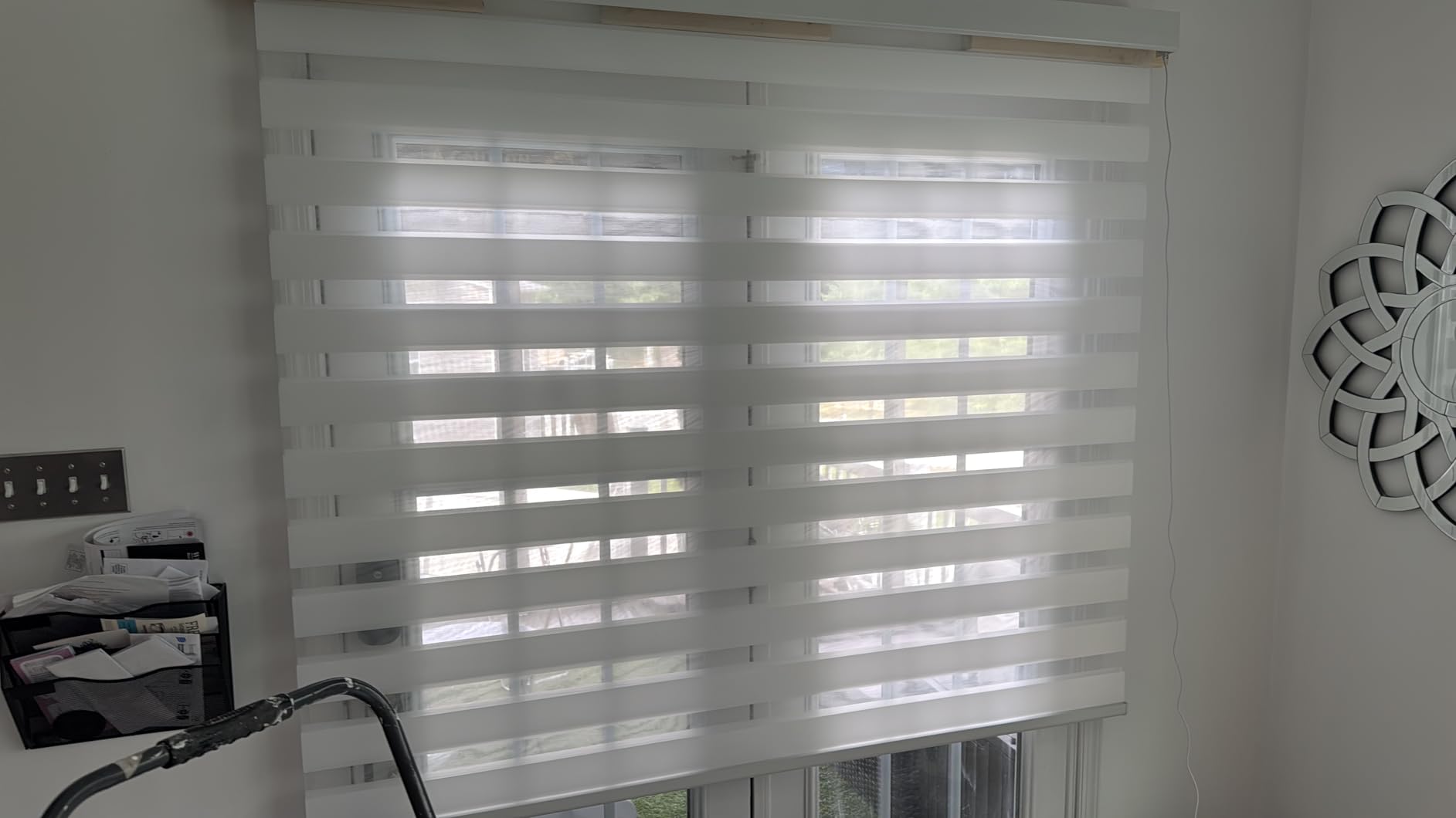 Changshade Smart Zebra Roller Blinds Motorized Shades Work with Alexa, Window Shade Intelligent Electric Automatic, White customer photo 2