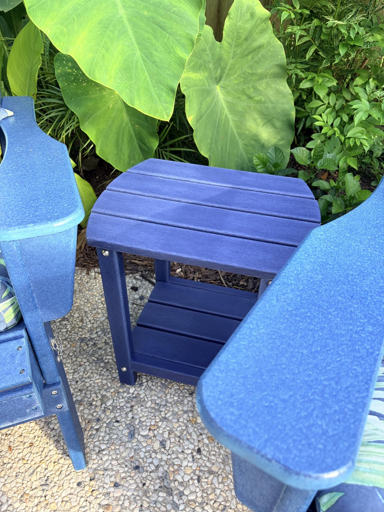 Adirondack Square Outdoor Side Table, 2-Tier Storage Patio Side Table, HDPE End Tables for Backyard Pool Porch Garden Lawn customer photo 2