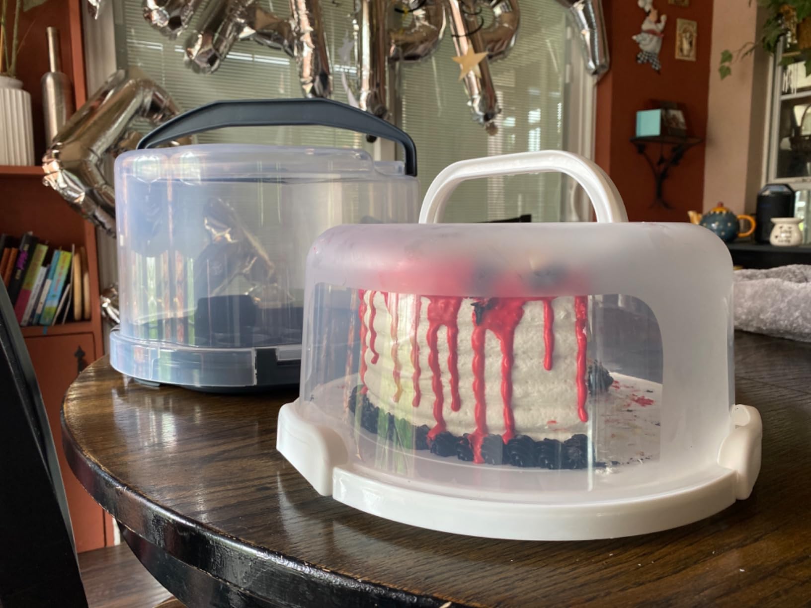 Large 10 Inch Cake Carrier Keeper Stand with Handles and Lids Container for Transport Cake Holder Tray with Cover Round Cupcake Storage Kitchen Cooking Box customer photo 1