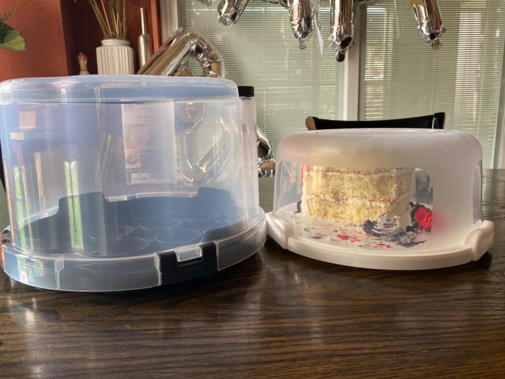 Large 10 Inch Cake Carrier Keeper Stand with Handles and Lids Container for Transport Cake Holder Tray with Cover Round Cupcake Storage Kitchen Cooking Box customer photo 2