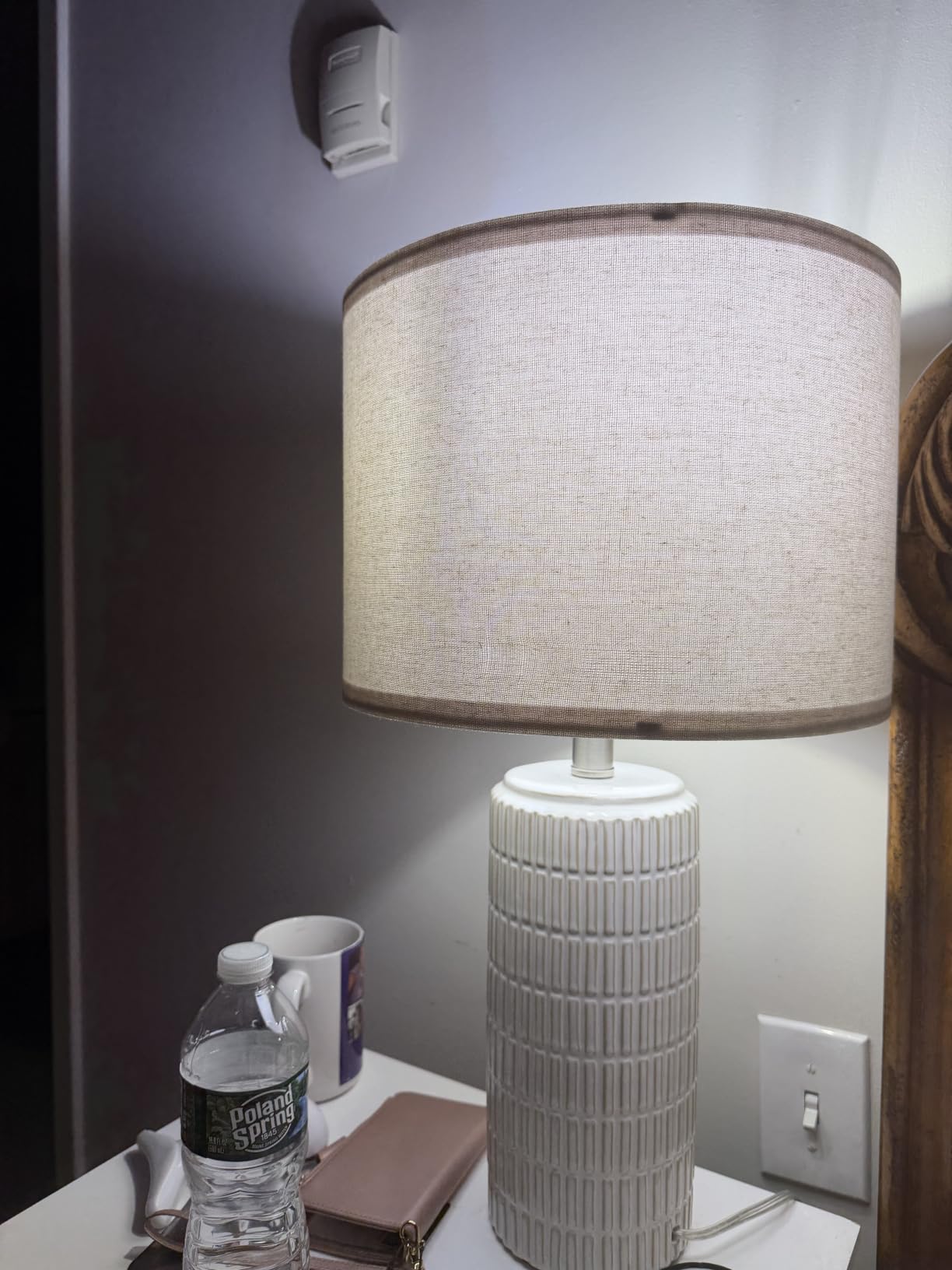 PoKat 23 Modern Ceramic Table Lamp Set of 2 for Living Room Bedroom, White | Nightstand Lamps for Bedside, Farmhouse End Table & Desk Light, Ideal Housewarming Gift, New Home Decor for Women Mom customer photo 1