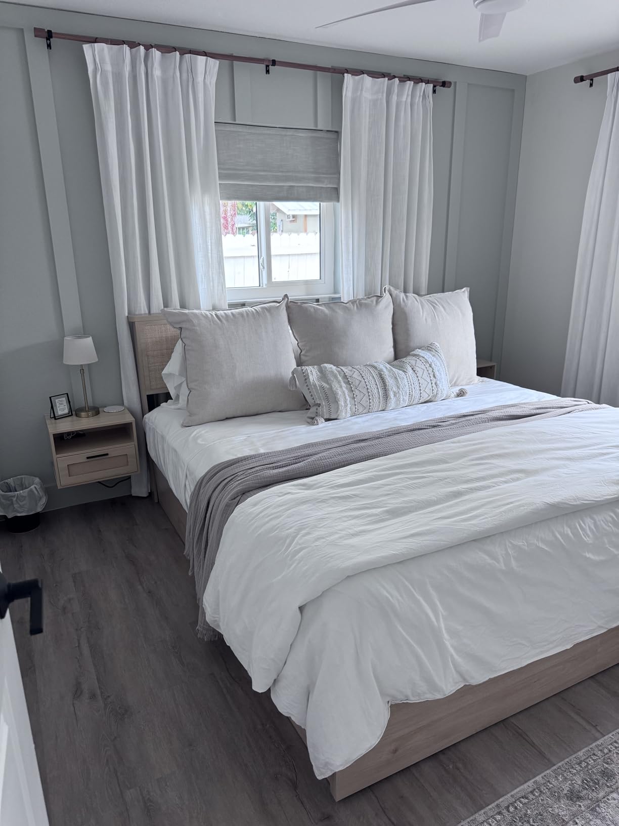 Brafab Natural Rattan Queen Bed Frame with Headboard, 4 Storage Drawers | Wooden Headboard, Coastal Bamboo Bedframe, Boho Cane Metal Platform Bed, Strong Wooden Slat, Noise-Free, No Box Spring Needed customer photo 2