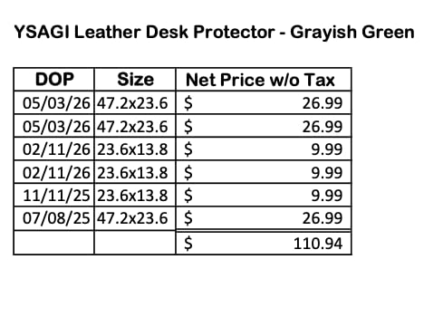 YSAGi Leather Desk Pad Protector, Large Mouse Pad, Non-Slip PU Leather Desk Blotter, Waterproof Writing Pad for Office and Home (31.5