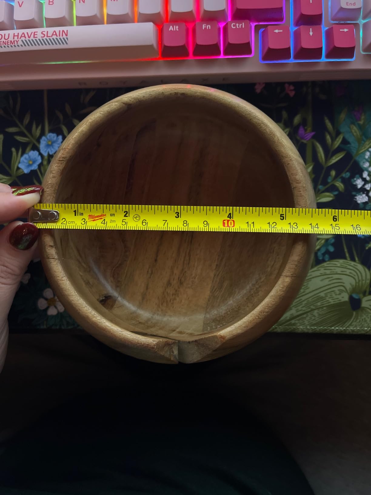 Samhita Acacia Wood Wooden Yarn Bowl for Crocheting & Knitting Hand Made by Indian Artisans, Birthday Gifts customer photo 1