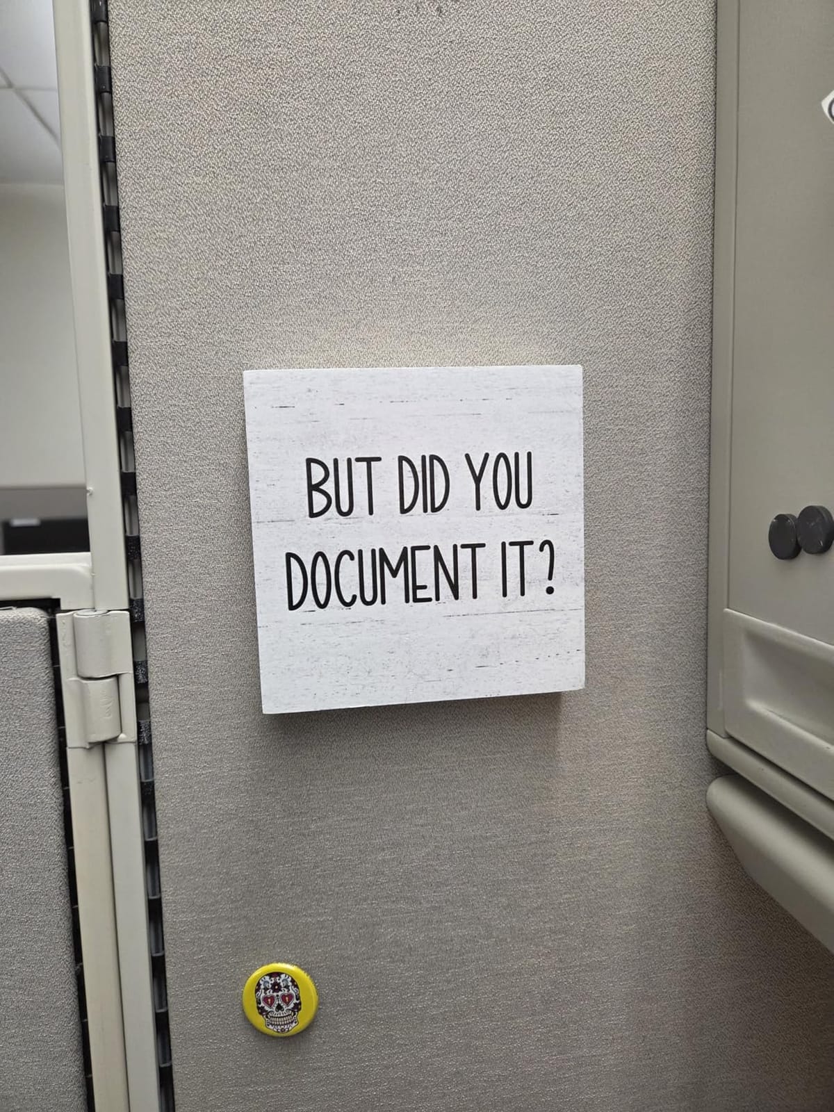 But Did You Document It Office Decor Wooden Box Sign Decorative Funny Office Wood Box Sign Home Rustic Farmhouse Square Desk Decor Sign for Shelf Office Desk Accessories 5 x 5 Inches customer photo 2
