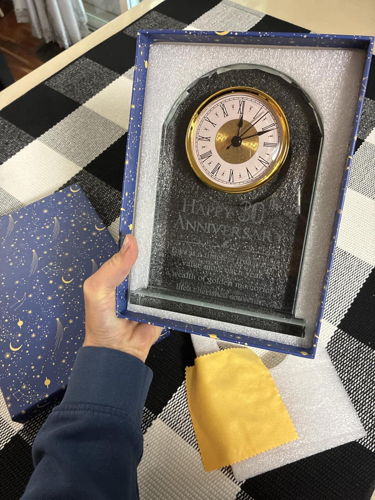 YWHL 50th Wedding Anniversary Quartz Clock Gifts for Parents, 50 Years Golden for Couple, Happy 50th Anniversary Decoration Gift for Her Him customer photo 1