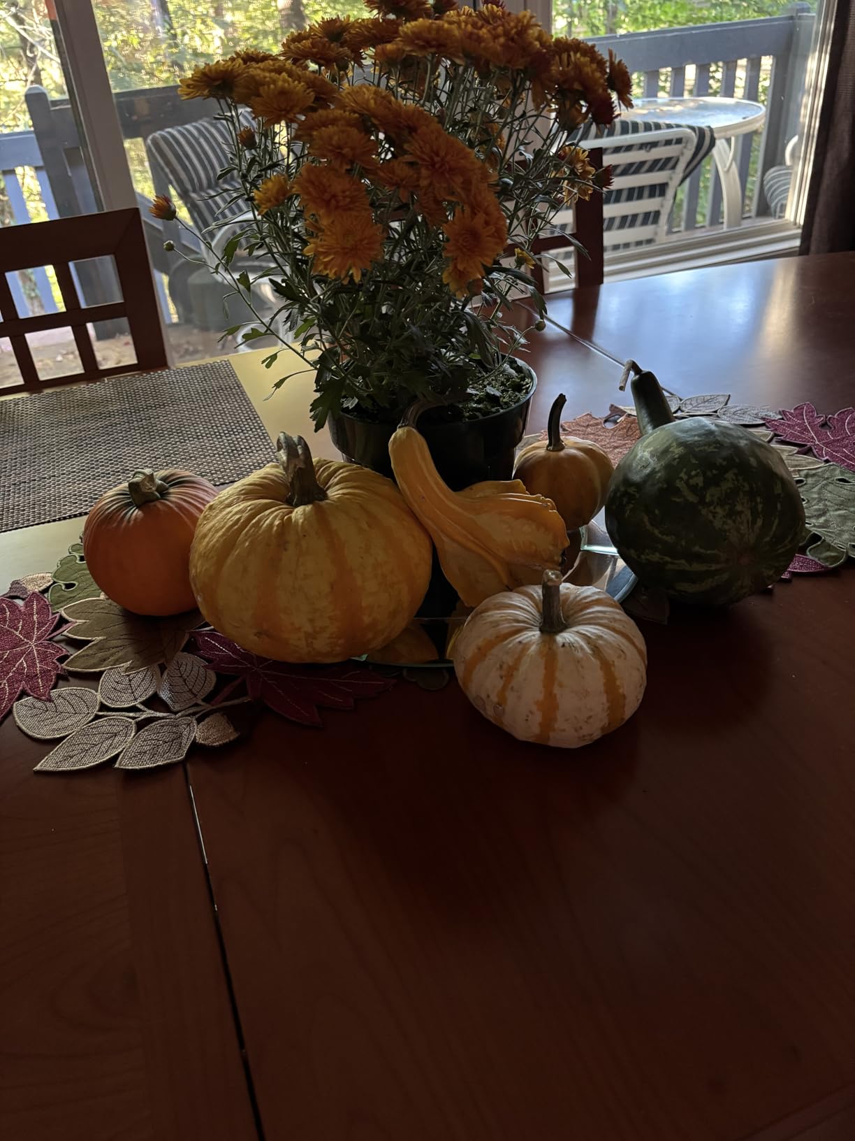 KEVA Fall Table Runner 72inches Long, Harvest Embroidered Thanksgiving Autumn Maple Leaves Table Runner 13x72 inch for Thanksgiving Kitchen Fall Table Decoration customer photo 1