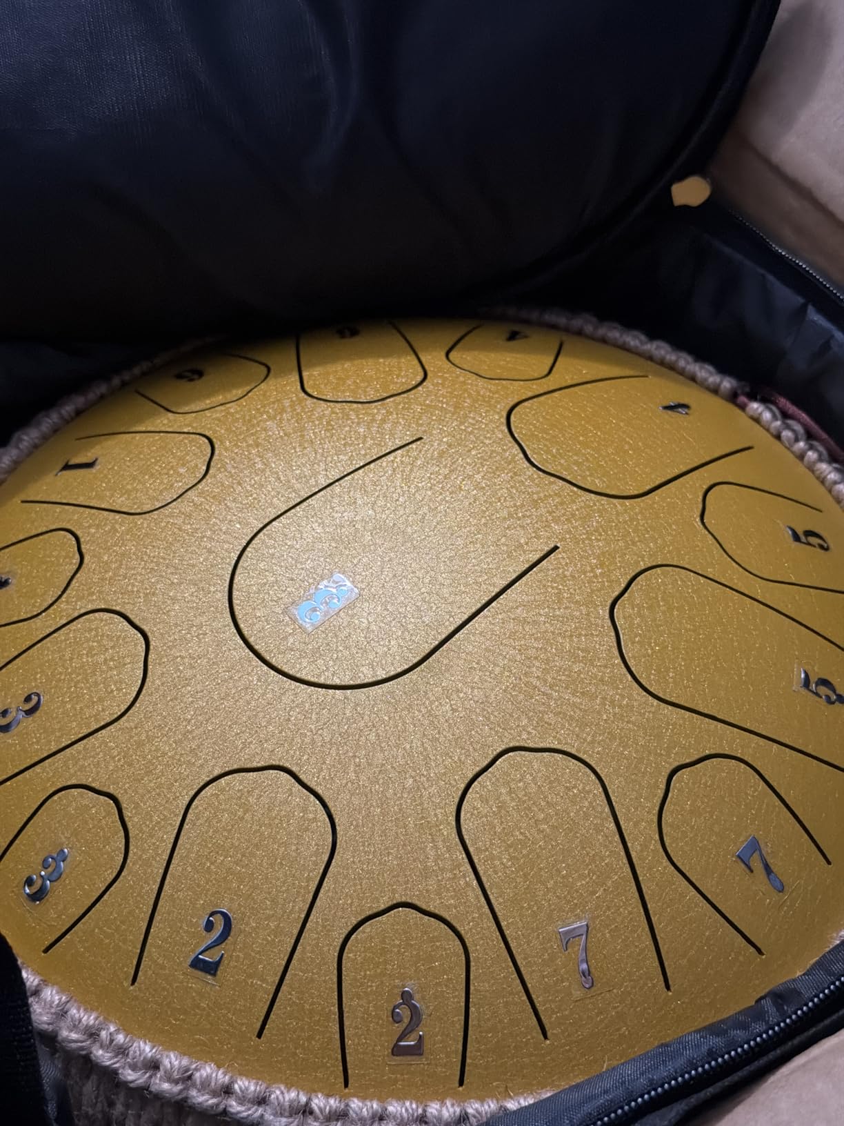 HOPWELL Steel Tongue Drum - 13 Inches 15 Notes Tongue Drum - Hand Pan Drum with Music Book, Handpan Drums Mallets and Carry Bag, D Major (Navy Blue) customer photo 2