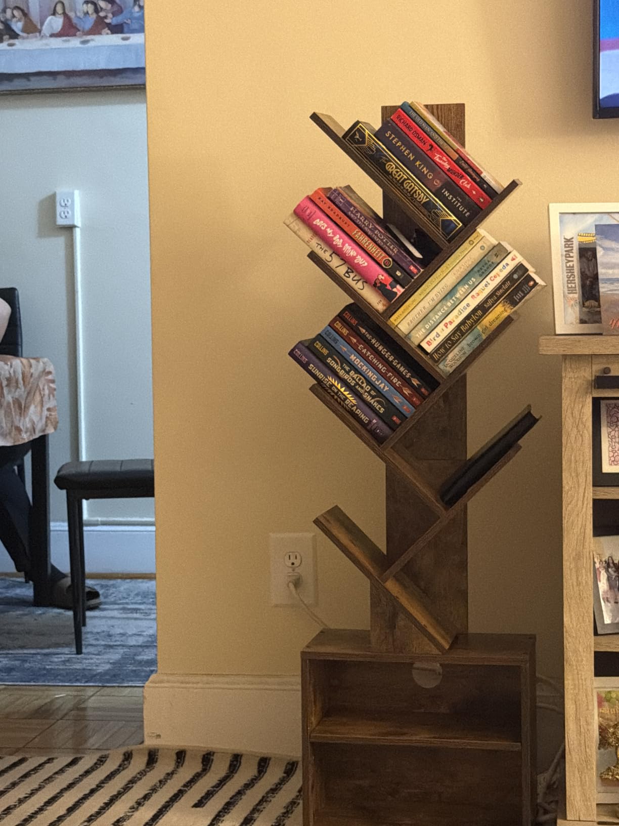 SUNMORY 6 Tier Tree Bookshelf, Tall Small Bookcase with Storage Cabinet | Modern Narrow Bookshelves Organizer, Floor Standing Book Case Shelf for Bedroom Living Room Home Office Corner, Rustic Brown customer photo 1