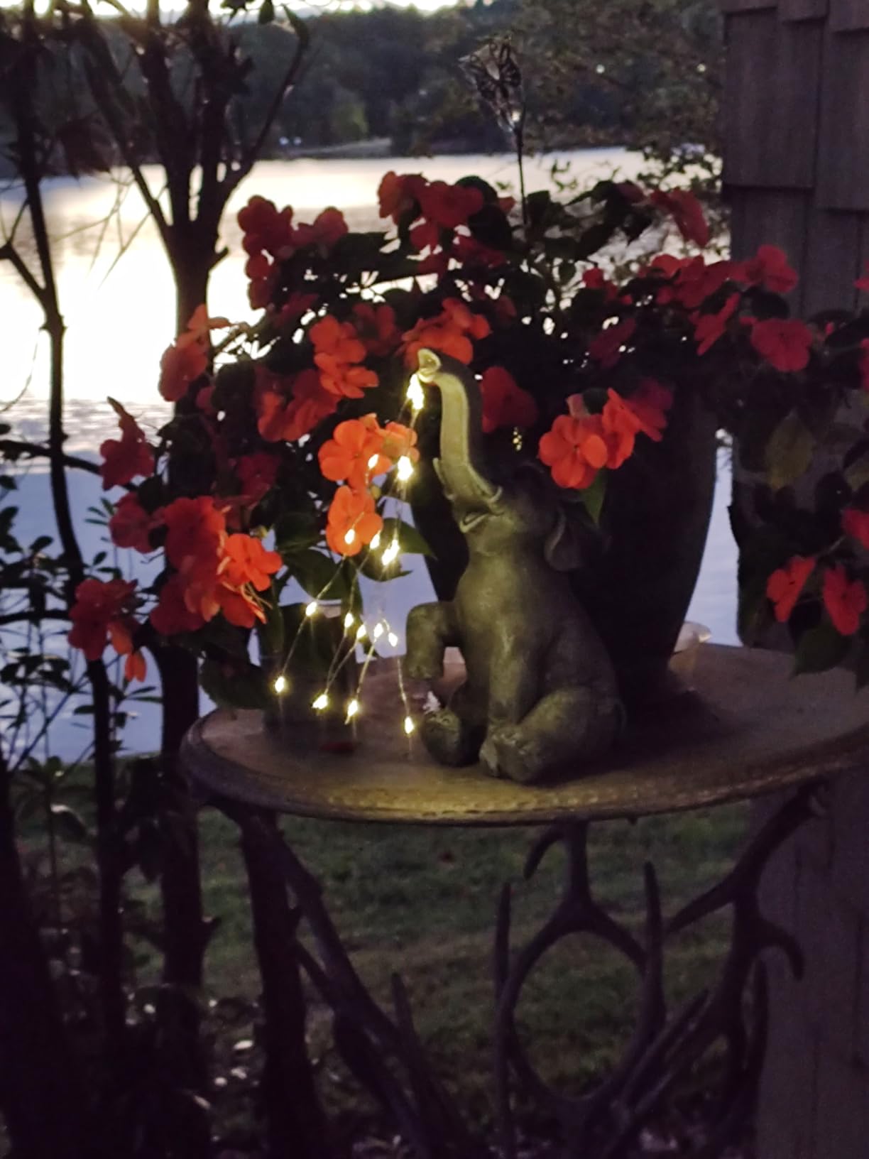 GIGALUMI Elephant Statue Solar Garden Decor Yard Outdoor Gifts for Women | Constant Light, Solar Elephant Gifts for Women Mom Grandma, Outdoor Figurine Decor for Yard Patio Balcony Porch Lawn Ornament customer photo 2