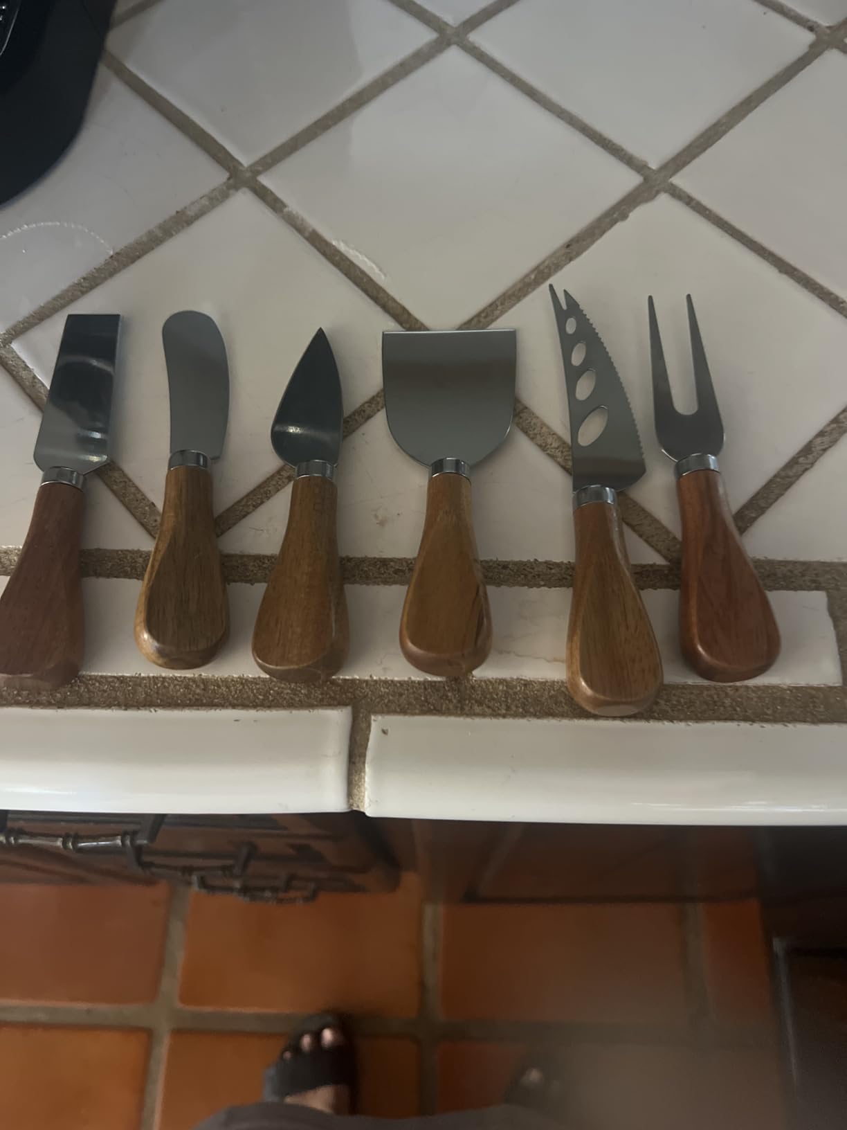 6 Piece Cheese Knives Set with Wooden Handle, Mini Steel Stainless Cheese knife set for Charcuterie and Cheese spread, Perfect for Cheese Slicer and Butter Cutter (Cheese Knife Set-6) customer photo 1