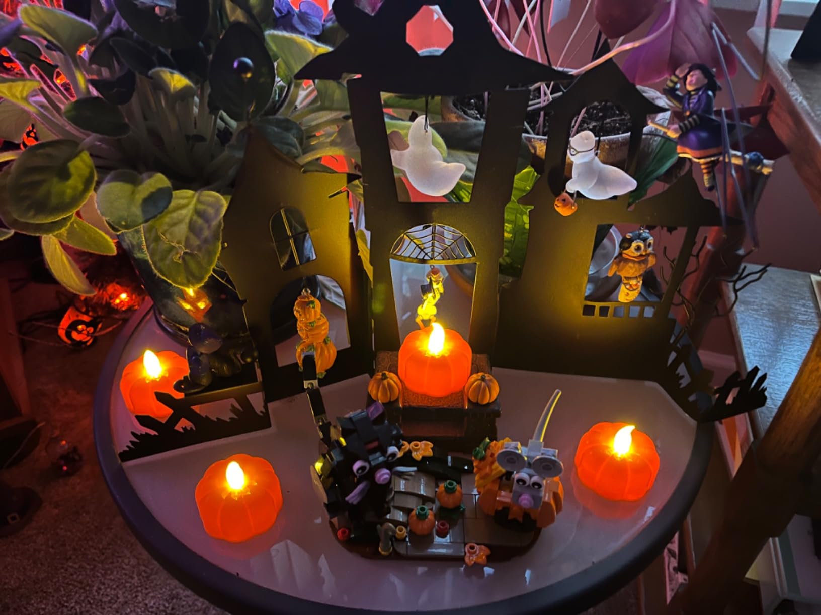 CESOF 12 Pack Fall Decorations Pumpkin Tea Lights LED Flameless Candles Battery Operated customer photo 2