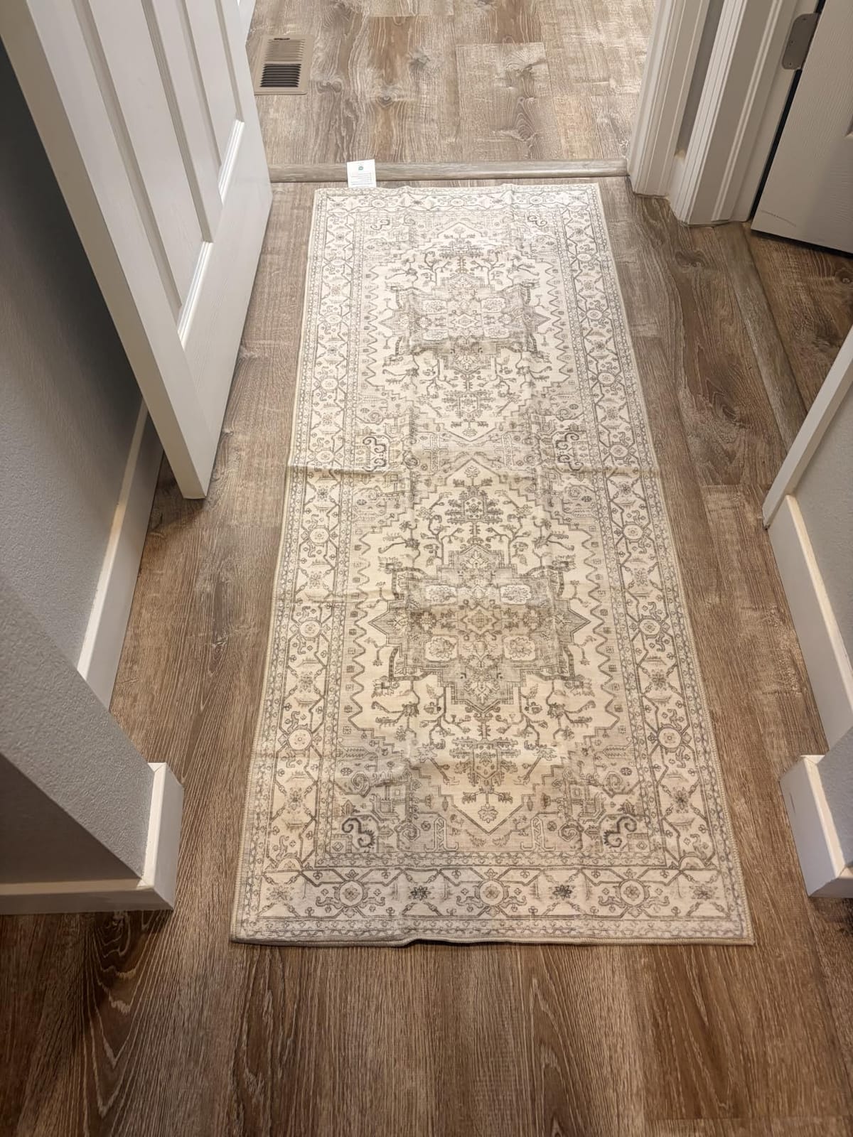 Madane Washable Runner Rugs 2x12 Long for Hallway Kitchen, Turmeric/Grey | Non-Slip Vintage Printed 12ft Rug Runners with Rubber Backing, Thin Low-Pile Floor Carpet Laundry Room Entryway, Corridor customer photo 2