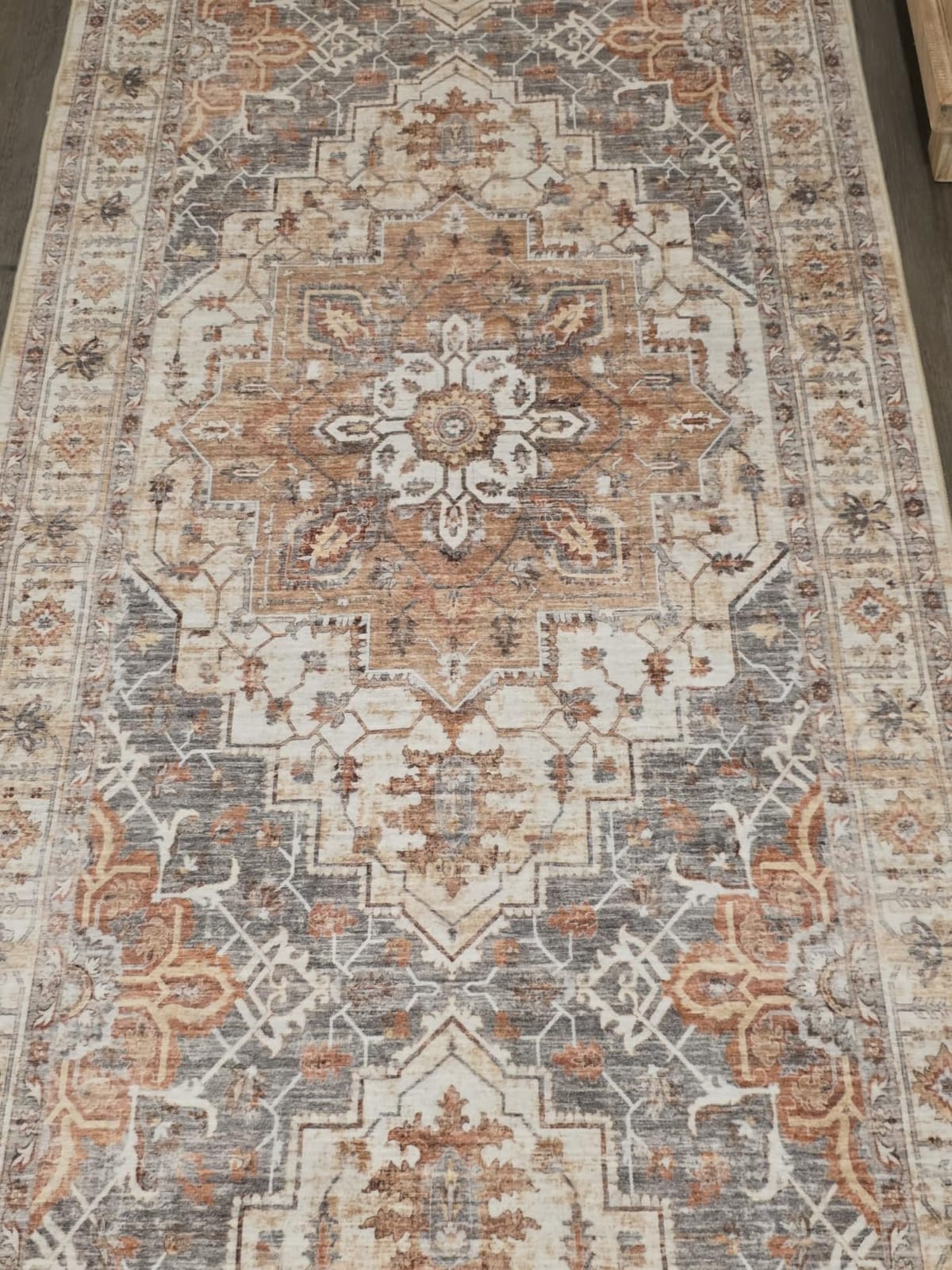 Madane Hallway Runner Rug 2x8 Washable Kitchen Rugs Non-Slip, Turmeric/Grey Vintage Machine Washable Low-Pile Floor Carpet 8ft, Soft Ultra-Thin Throw Entry Foyer Mat for Entrance Laundry Living Room customer photo 1